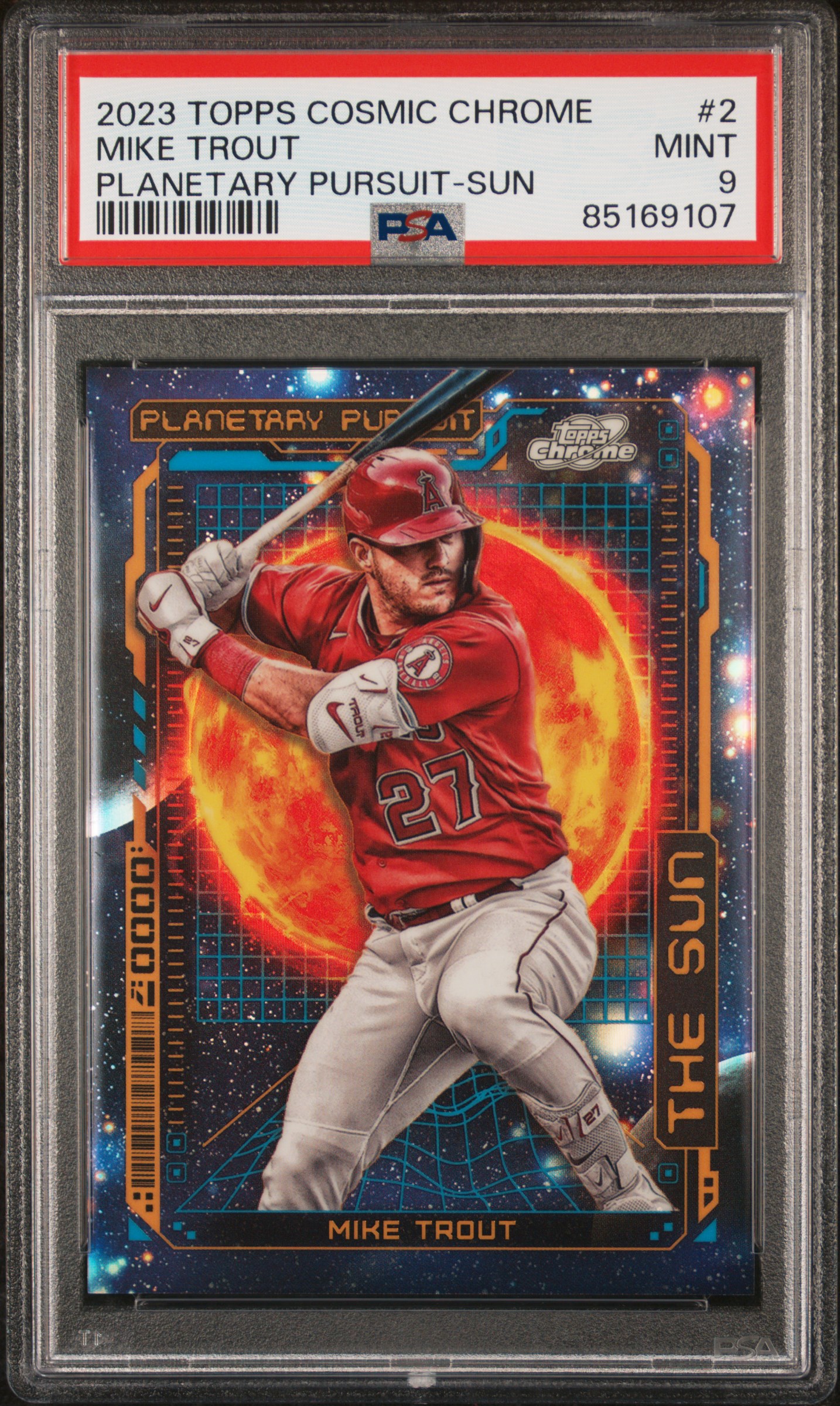 2023 TOPPS COSMIC CHROME PLANETARY PURSUIT #2 MIKE TROUT PLANETARY PURSUIT-SUN