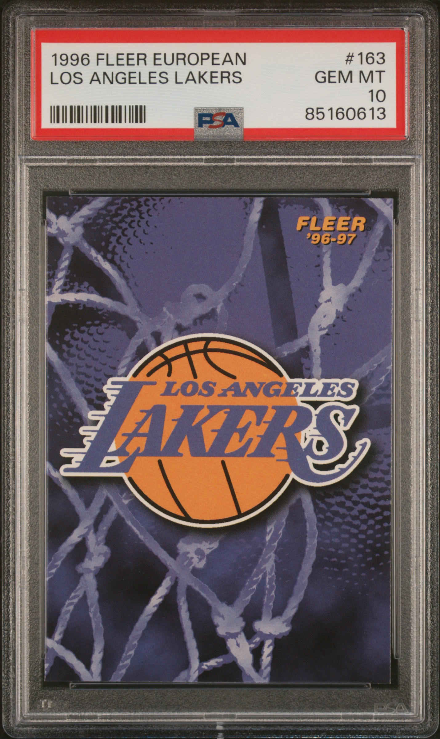 1996 FLEER EUROPEAN #163 LOS ANGELES LAKERS