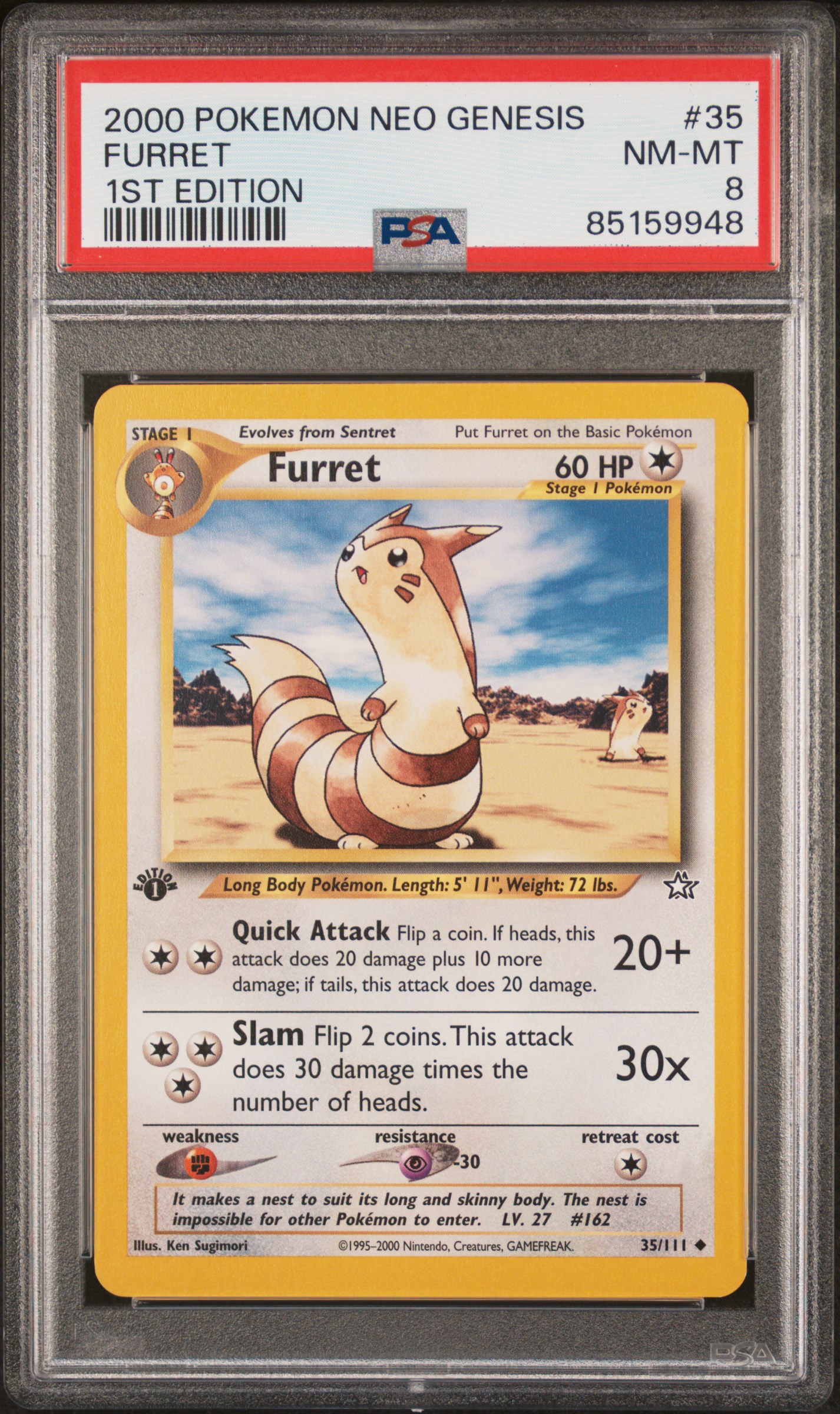2000 POKEMON NEO GENESIS 1ST EDITION #35 FURRET 1ST EDITION