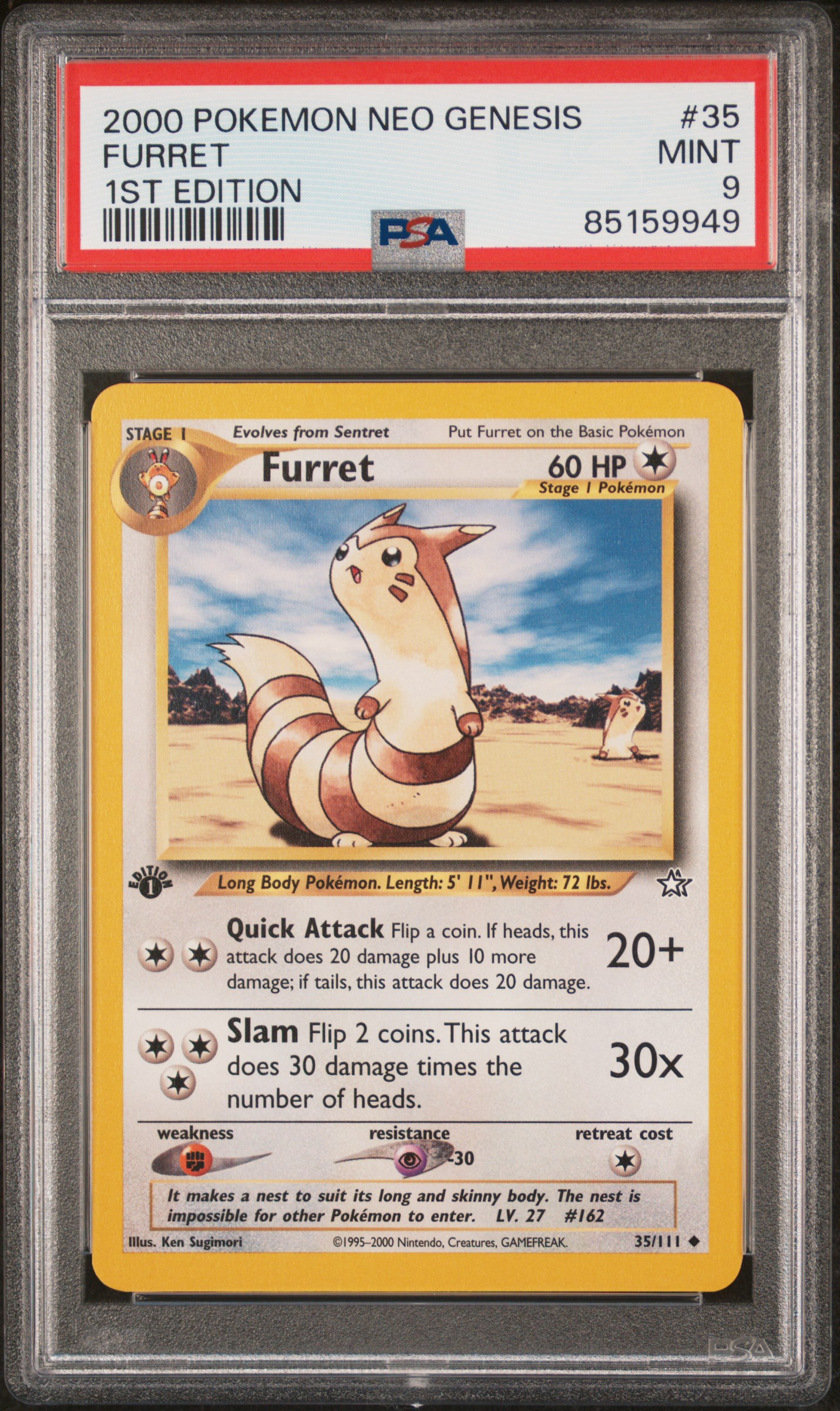 2000 POKEMON NEO GENESIS 1ST EDITION #35 FURRET 1ST EDITION