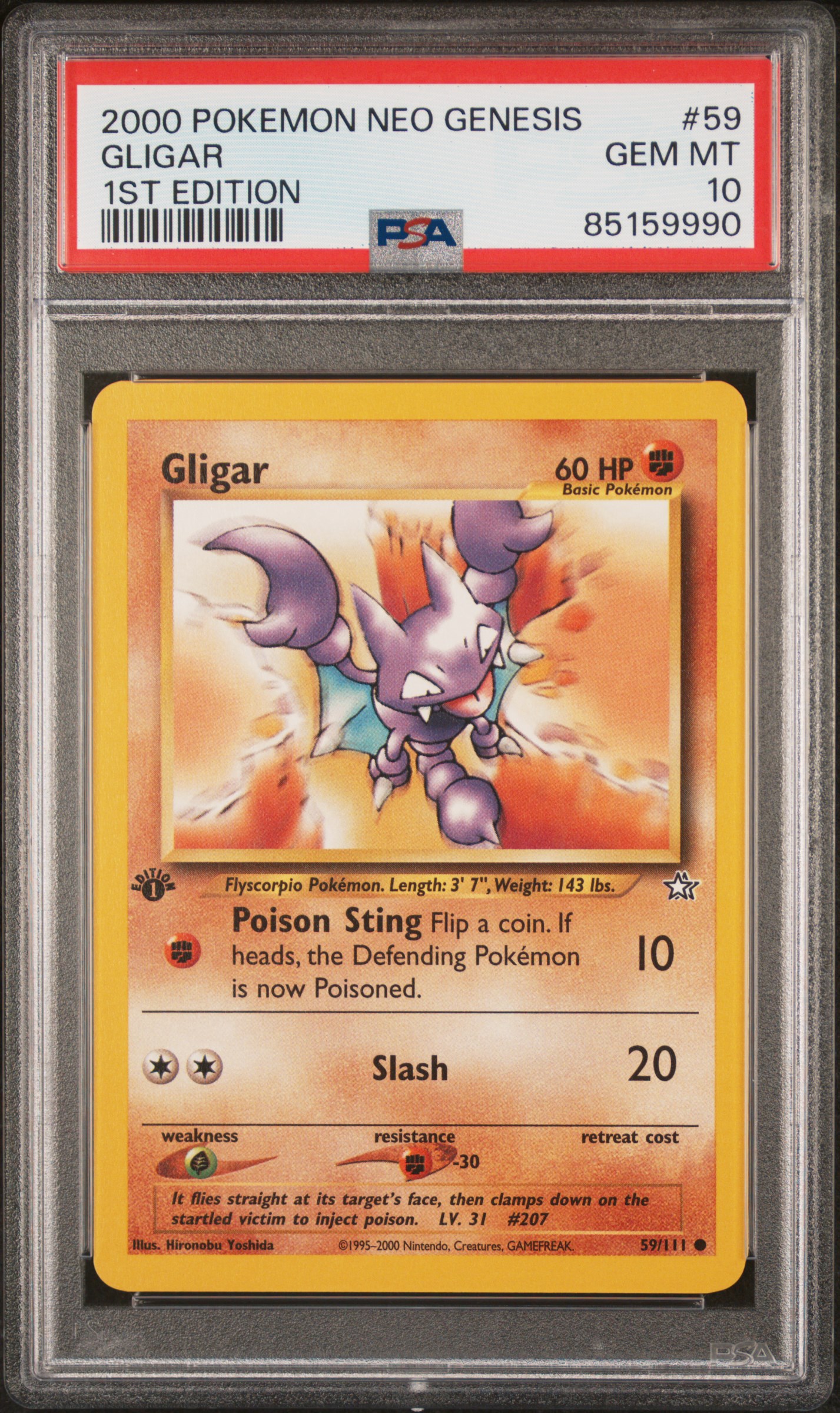 2000 POKEMON NEO GENESIS 1ST EDITION #59 GLIGAR 1ST EDITION