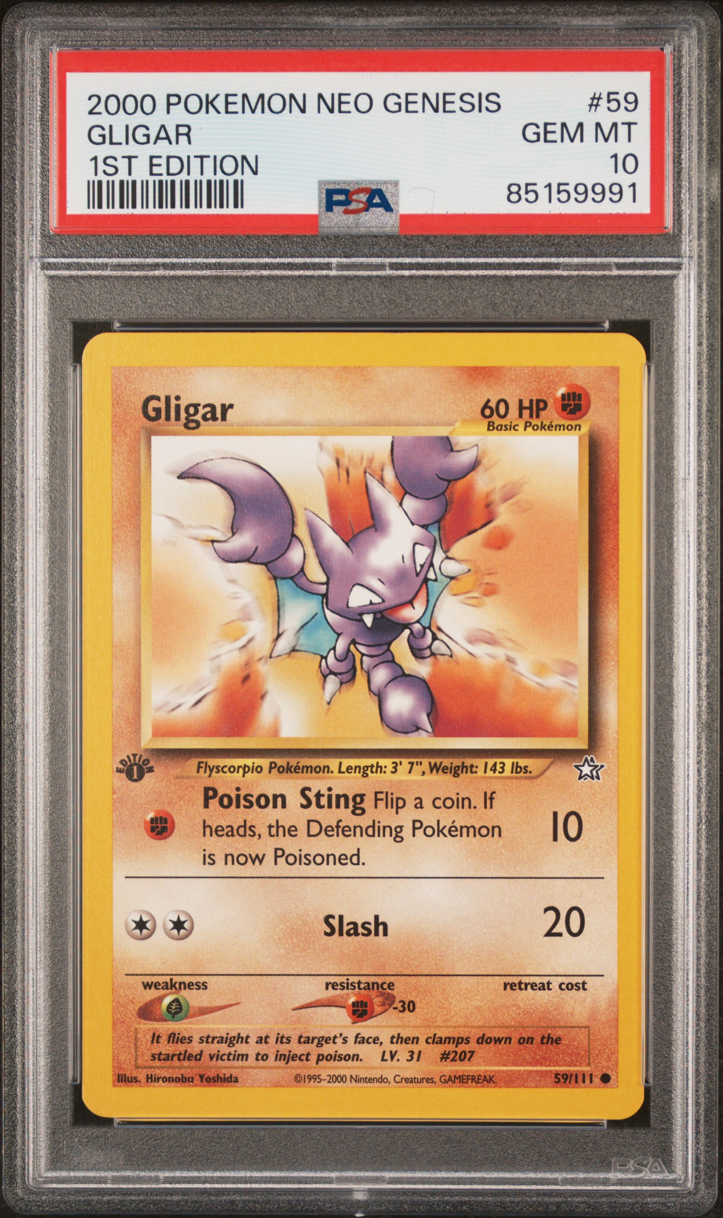 2000 POKEMON NEO GENESIS 1ST EDITION #59 GLIGAR 1ST EDITION