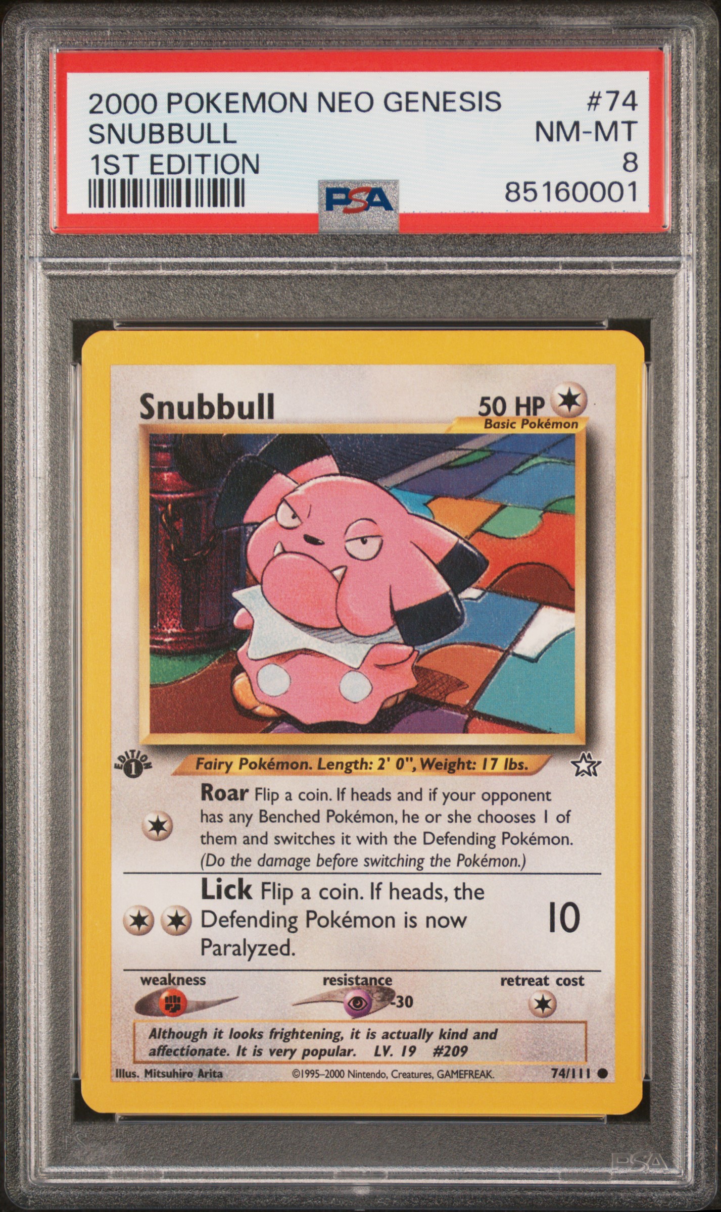2000 POKEMON NEO GENESIS 1ST EDITION #74 SNUBBULL 1ST EDITION