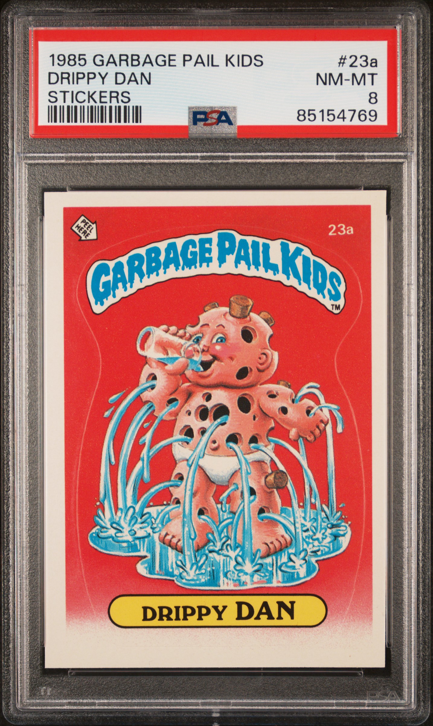 1985 GARBAGE PAIL KIDS STICKERS #23a DRIPPY DAN STICKERS