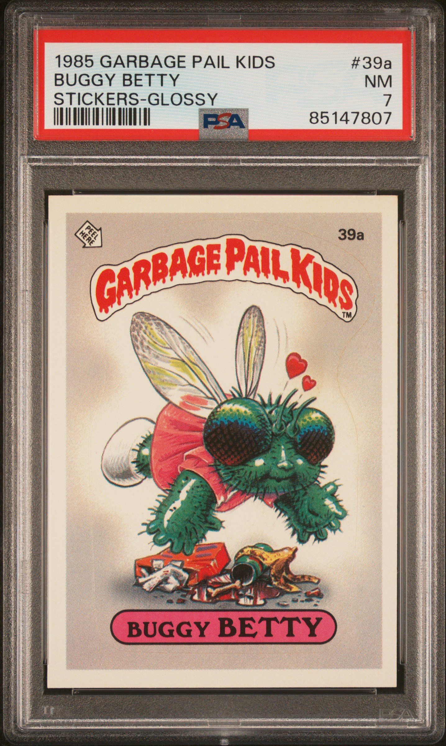 1985 GARBAGE PAIL KIDS STICKERS #39a BUGGY BETTY STICKERS-GLOSSY