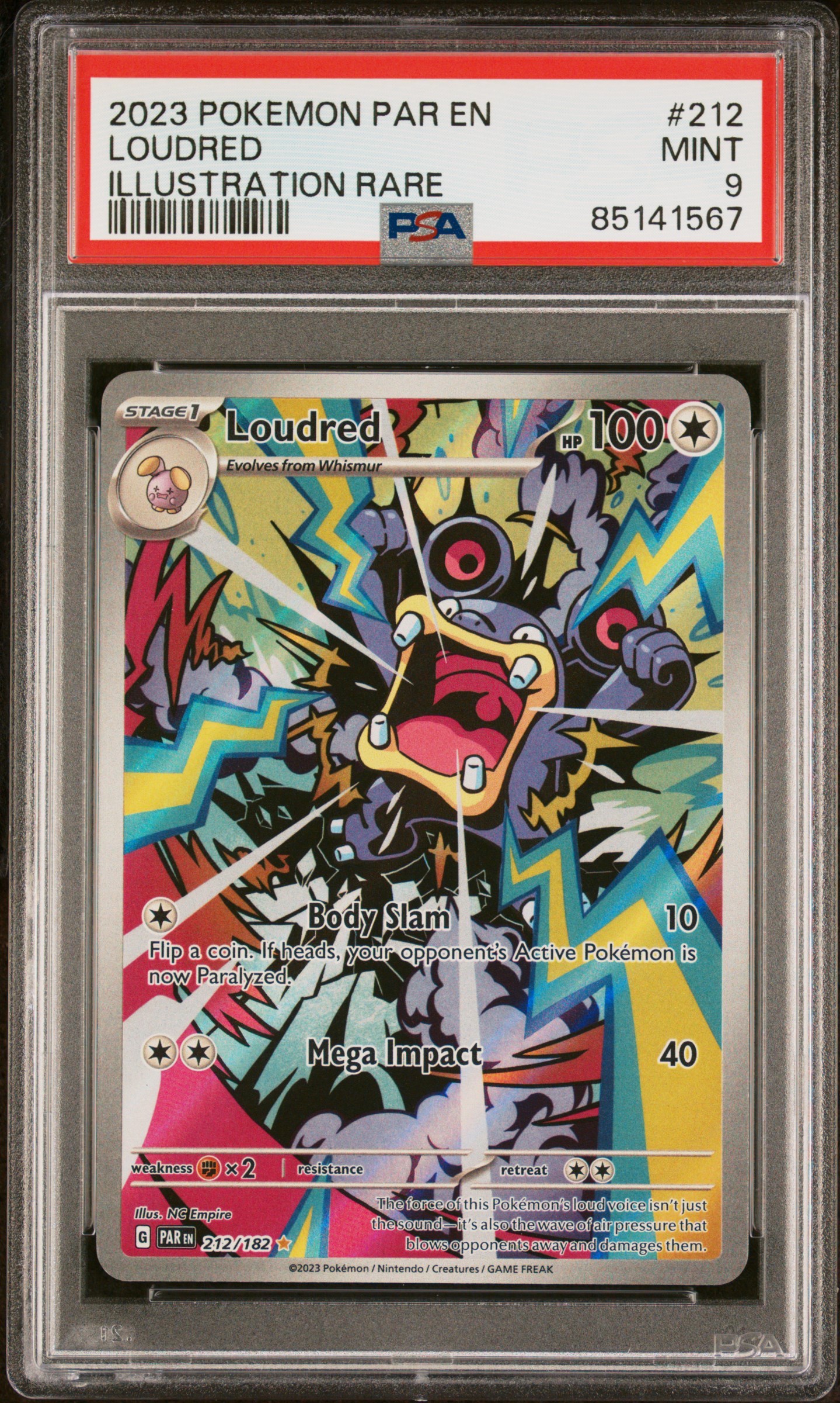 2023 POKEMON PAR EN-PARADOX RIFT #212 LOUDRED ILLUSTRATION RARE
