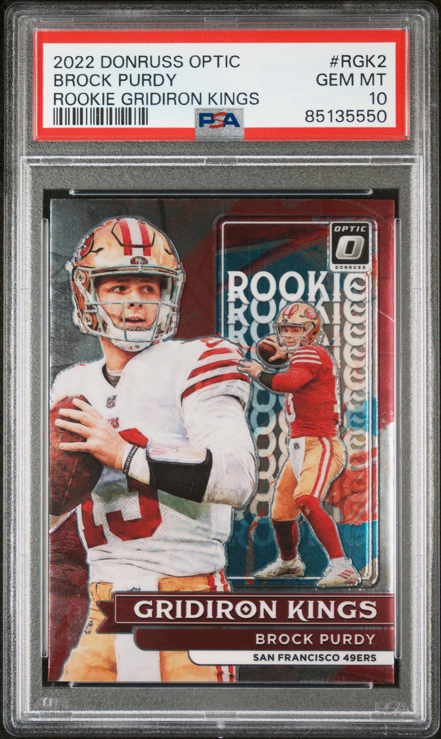 2022 PANINI DONRUSS OPTIC ROOKIE GRIDIRON KINGS #RGK2 BROCK PURDY ROOKIE GRIDIRON KINGS