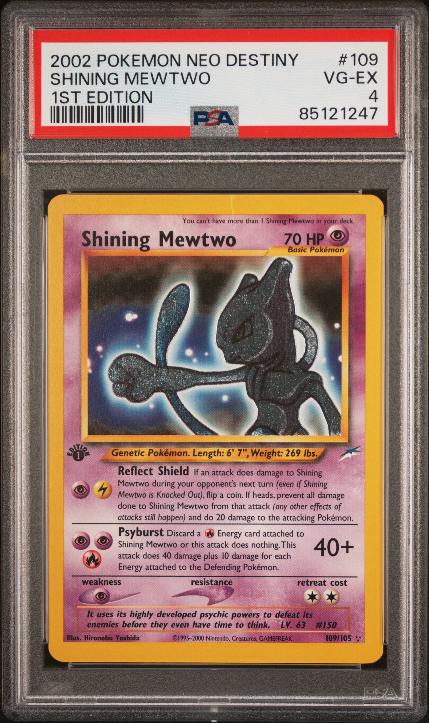 2002 POKEMON NEO DESTINY #109 SHINING MEWTWO 1ST EDITION