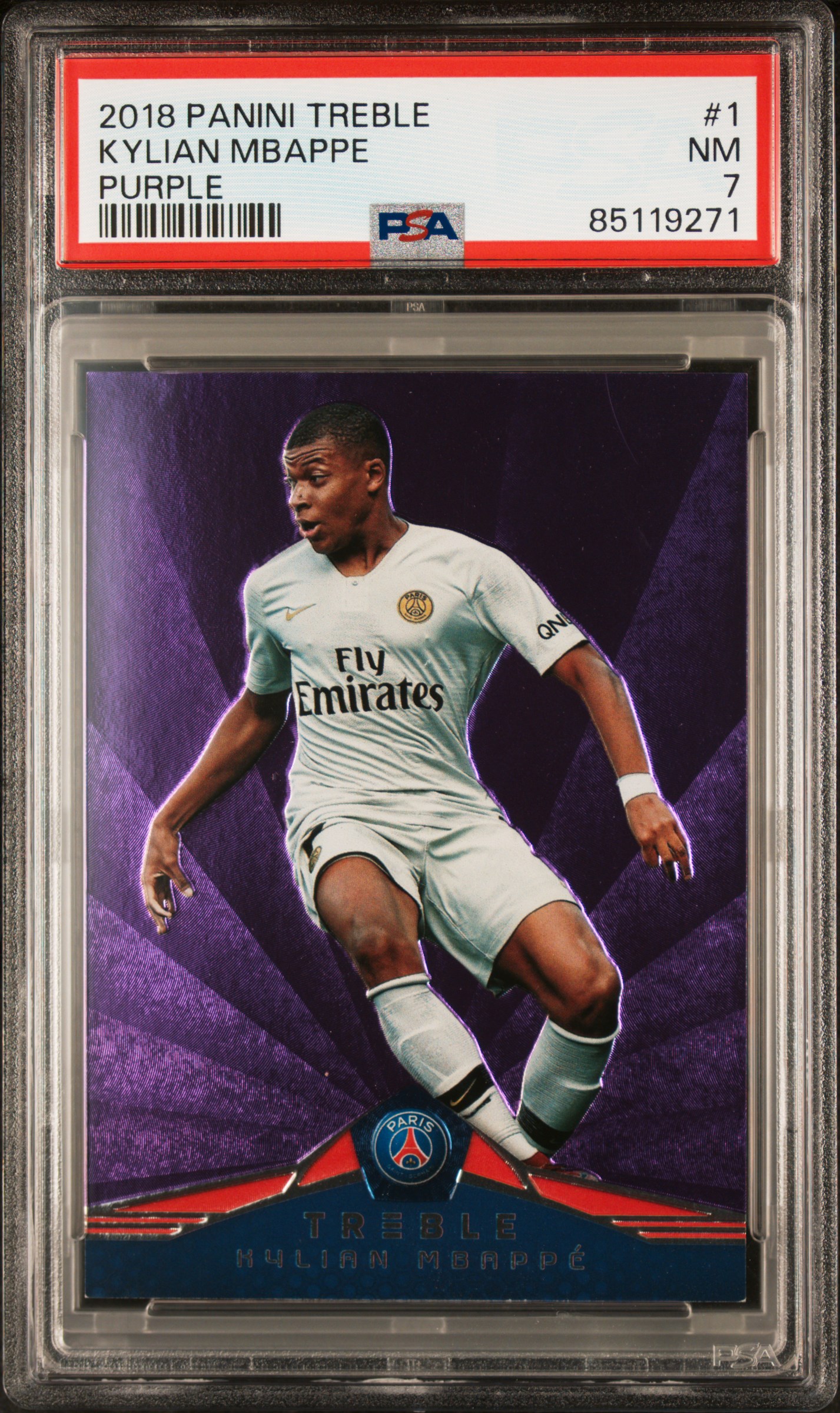 2018 PANINI TREBLE #1 KYLIAN MBAPPE PURPLE