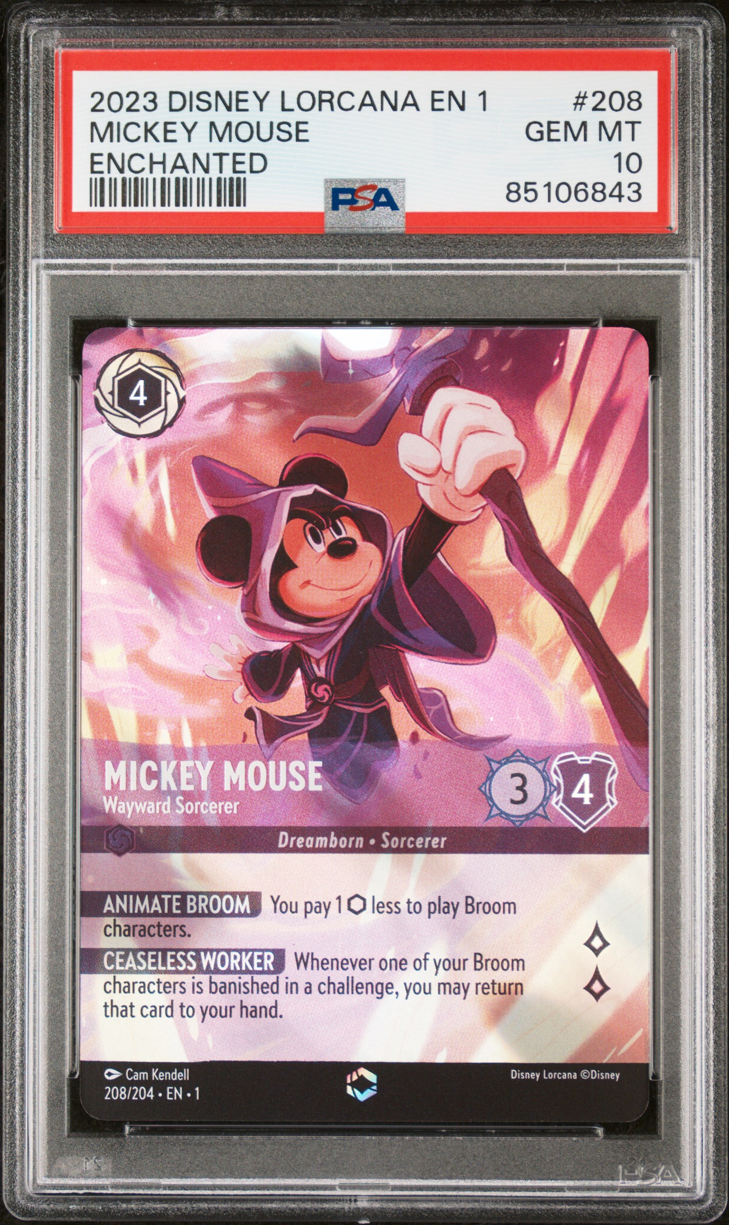 2023 DISNEY LORCANA EN 1-THE FIRST CHAPTER #208 MICKEY MOUSE ENCHANTED