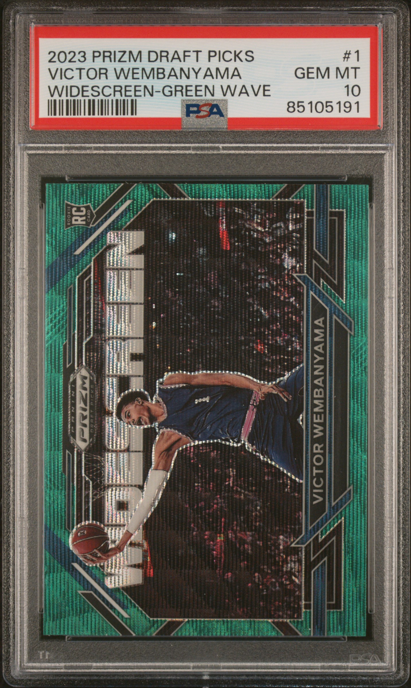 2023 PANINI PRIZM DRAFT PICKS WIDESCREEN #1 VICTOR WEMBANYAMA WIDESCREEN-GREEN WAVE