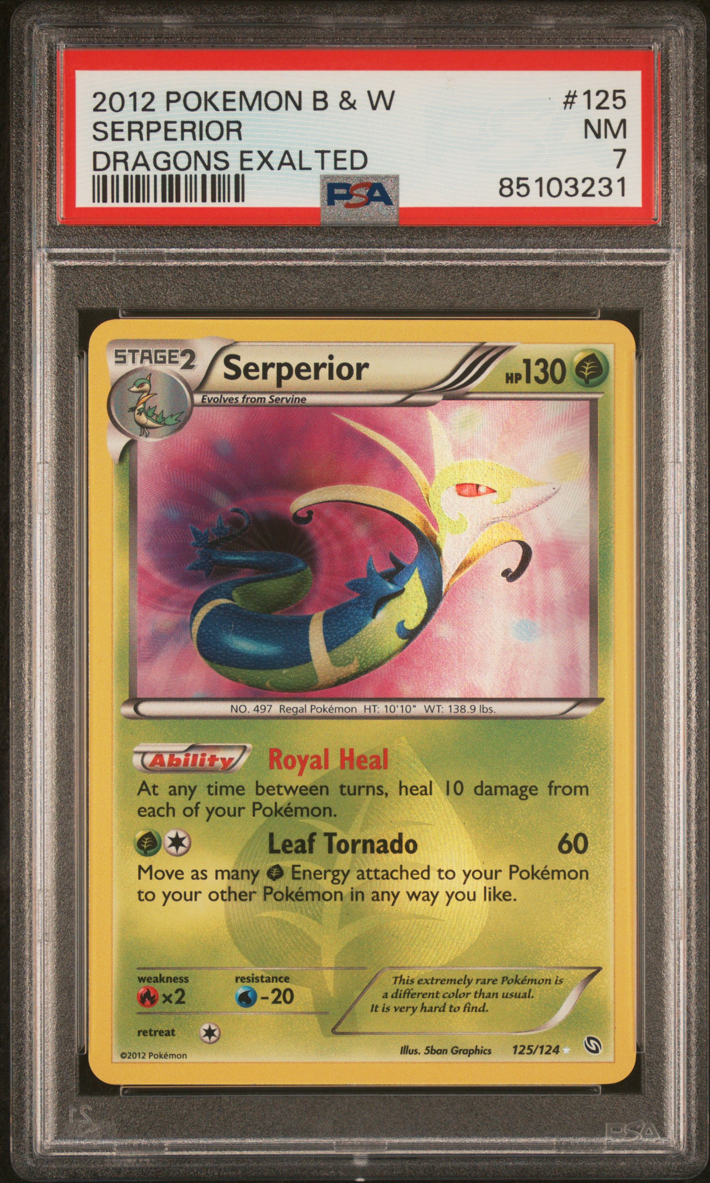 2012 POKEMON BLACK & WHITE DRAGONS EXALTED #125 SERPERIOR DRAGONS EXALTED