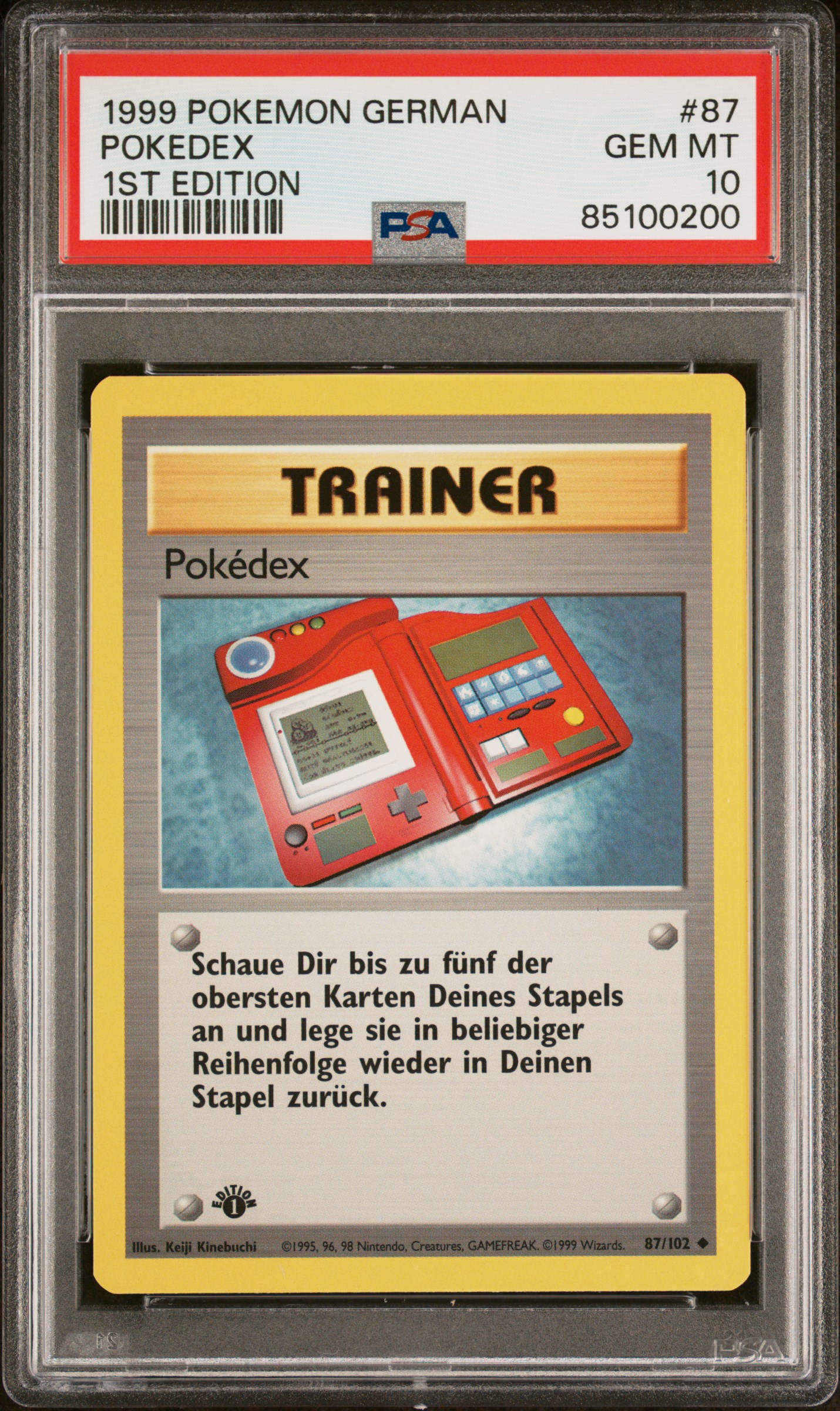1999 POKEMON GERMAN #87 POKEDEX 1ST EDITION