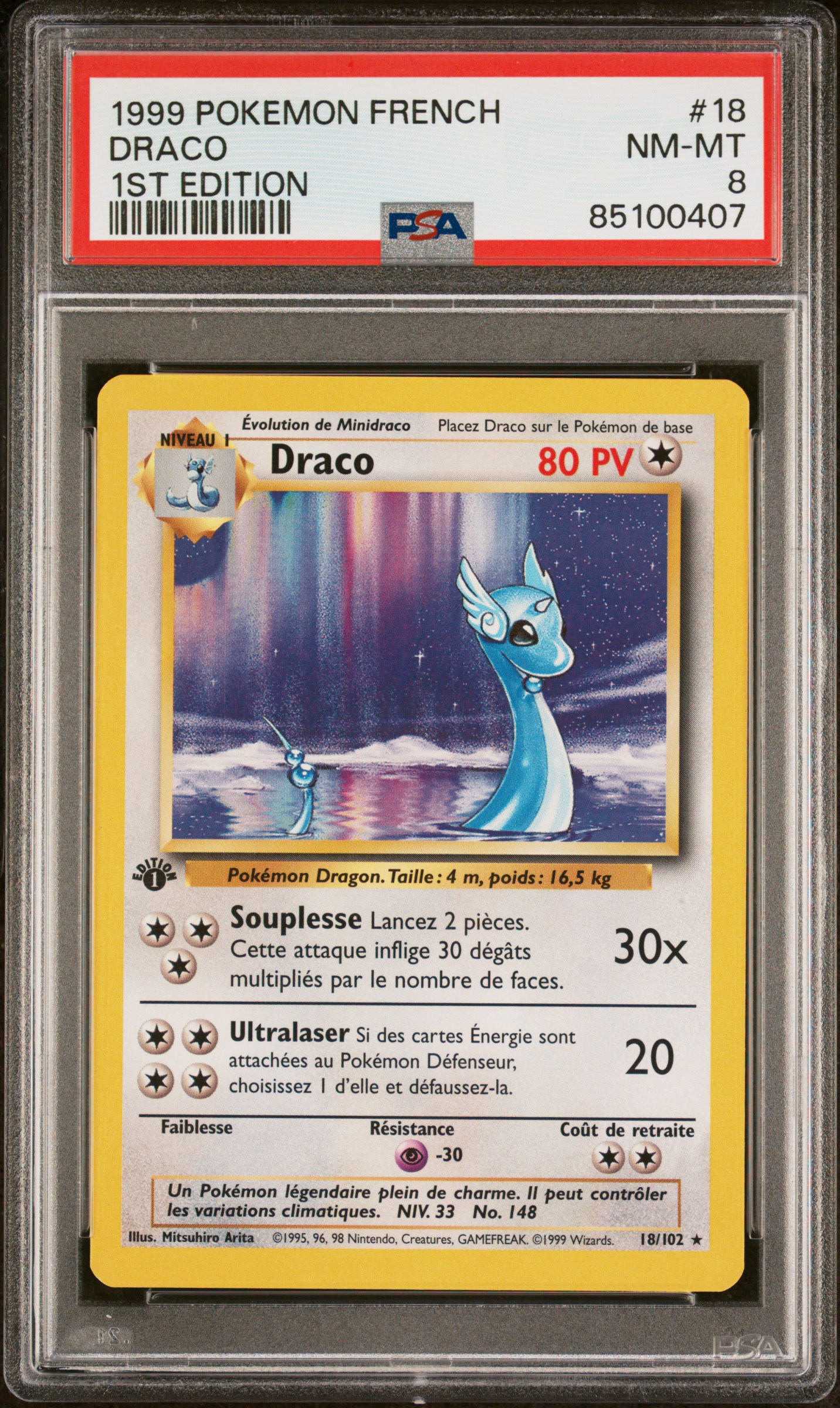 1999 POKEMON FRENCH #18 DRACO 1ST EDITION