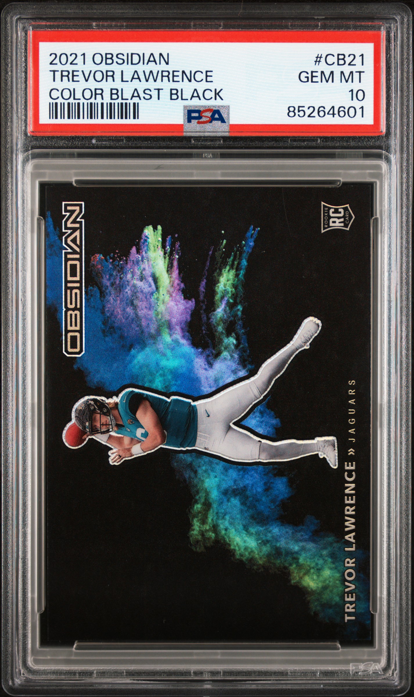 2021 PANINI OBSIDIAN COLOR BLAST BLACK #CB21 TREVOR LAWRENCE COLOR BLAST BLACK