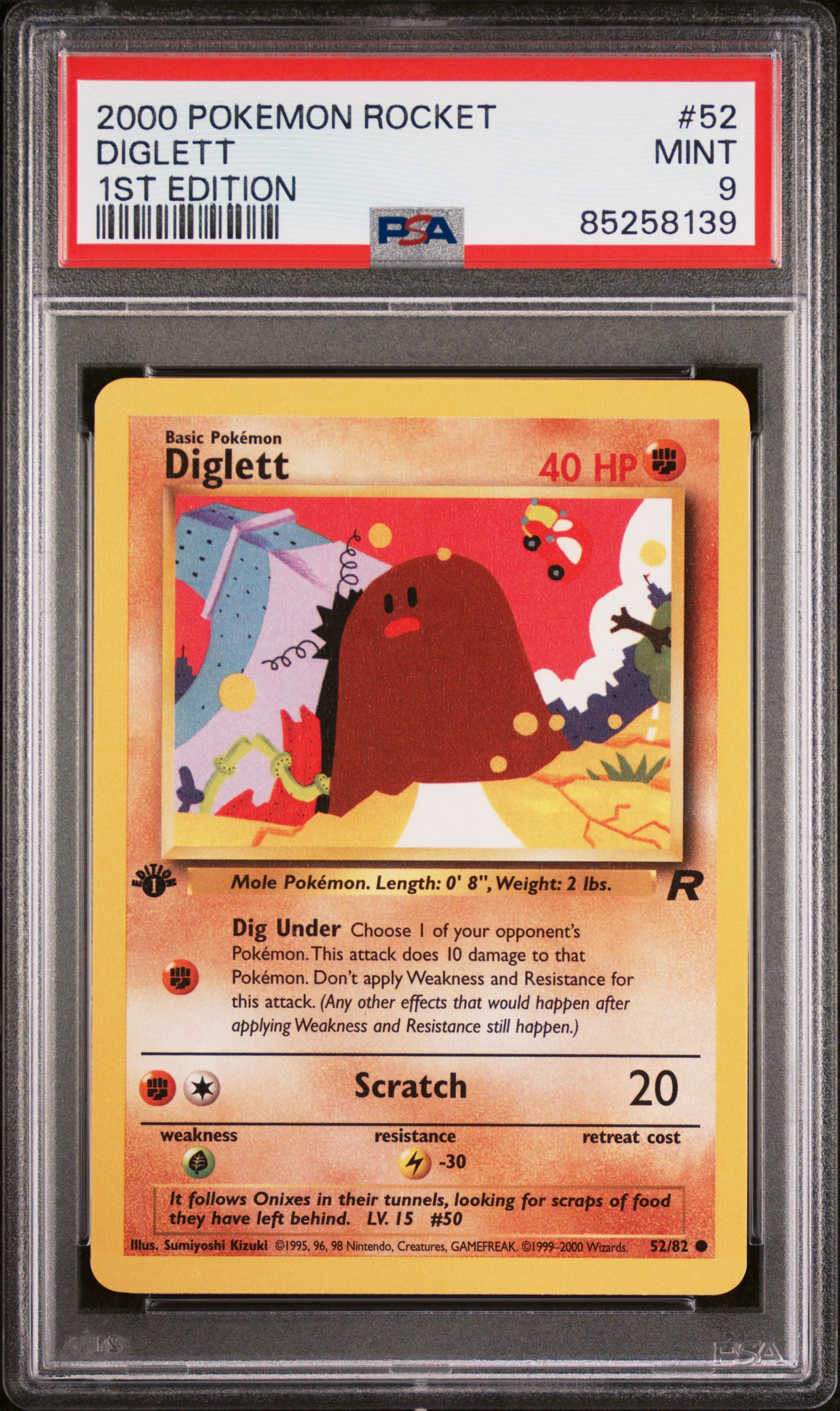 2000 POKEMON ROCKET #52 DIGLETT 1ST EDITION