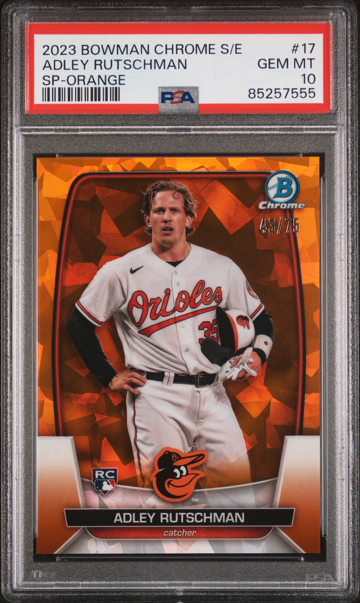 2023 BOWMAN CHROME SAPPHIRE EDITION #17 ADLEY RUTSCHMAN SP-ORANGE