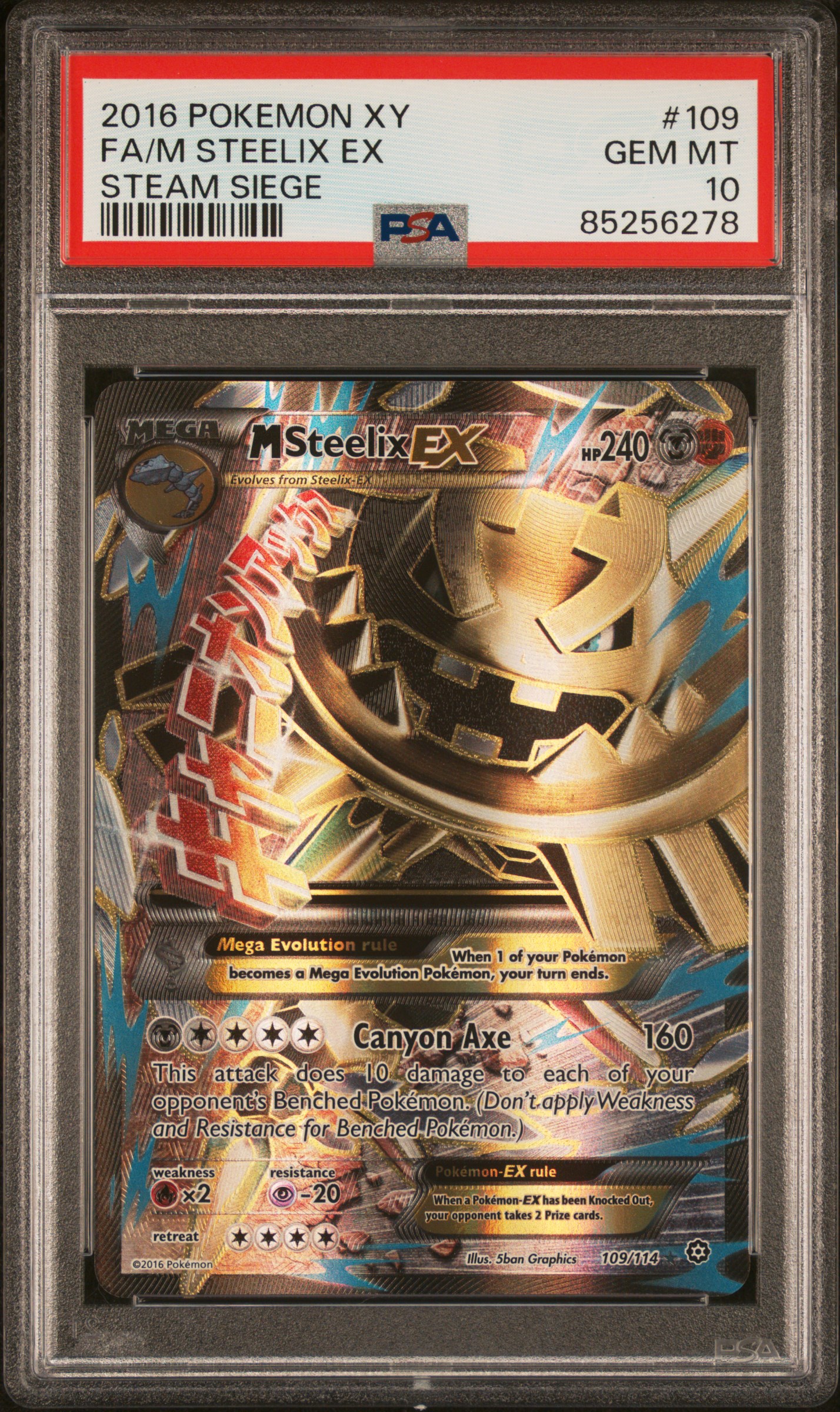 2016 POKEMON XY STEAM SIEGE #109 FA/M STEELIX EX STEAM SIEGE