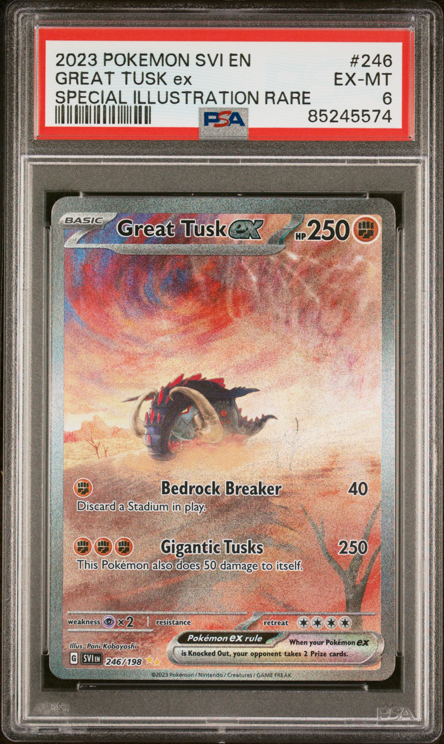 2023 POKEMON SVI EN-SCARLET & VIOLET #246 GREAT TUSK ex SPECIAL ILLUSTRATION RARE