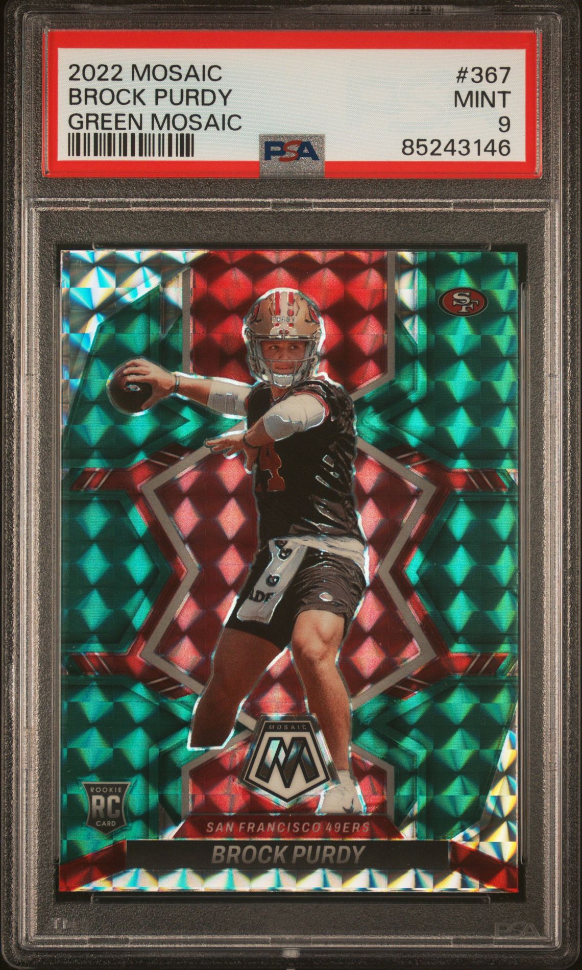 2022 Panini PANINI MOSAIC GREEN MOSAIC #367 Brock Purdy front