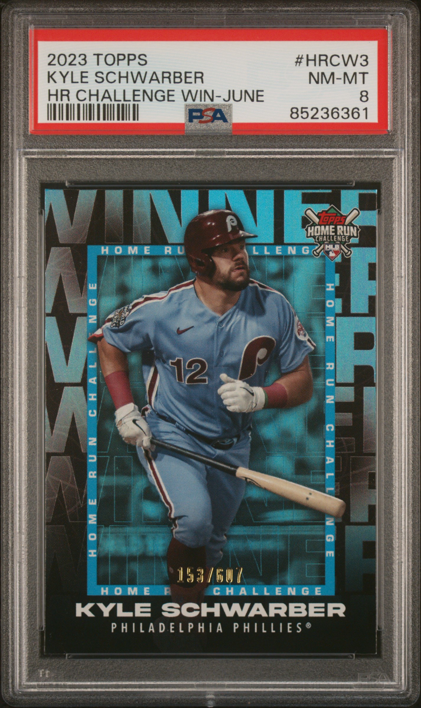 2023 TOPPS HOME RUN CHALLENGE WINNERS #3 KYLE SCHWARBER WINNERS-JUNE