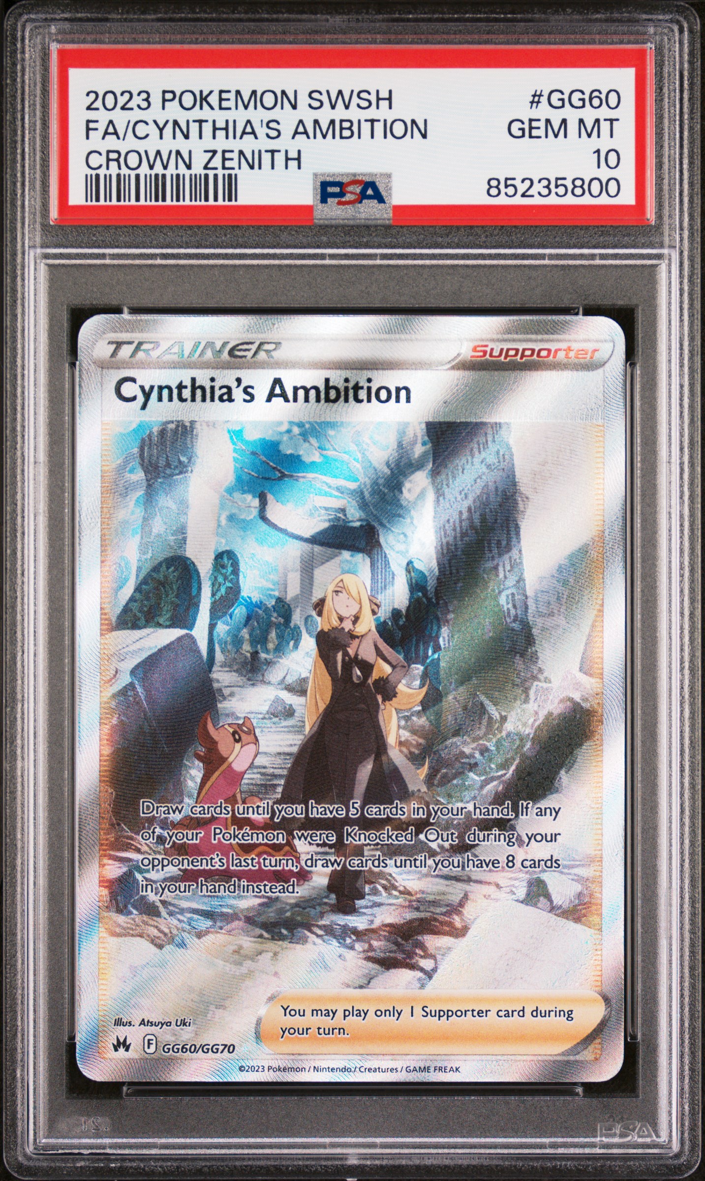 2023 POKEMON SWORD AND SHIELD CROWN ZENITH #GG60 FA/CYNTHIA'S AMBITION CROWN ZENITH