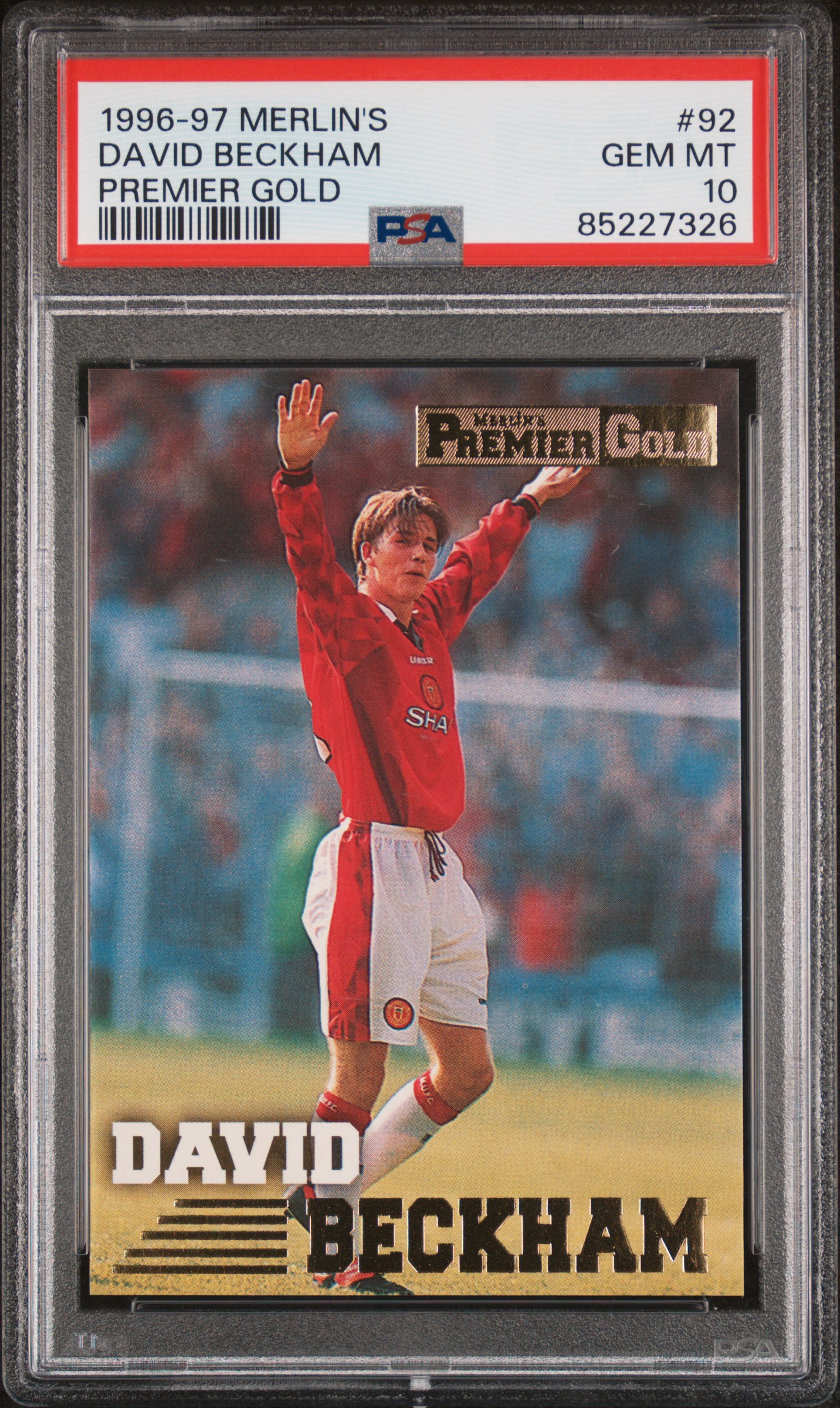 1996 MERLIN'S PREMIER GOLD #92 DAVID BECKHAM PREMIER GOLD