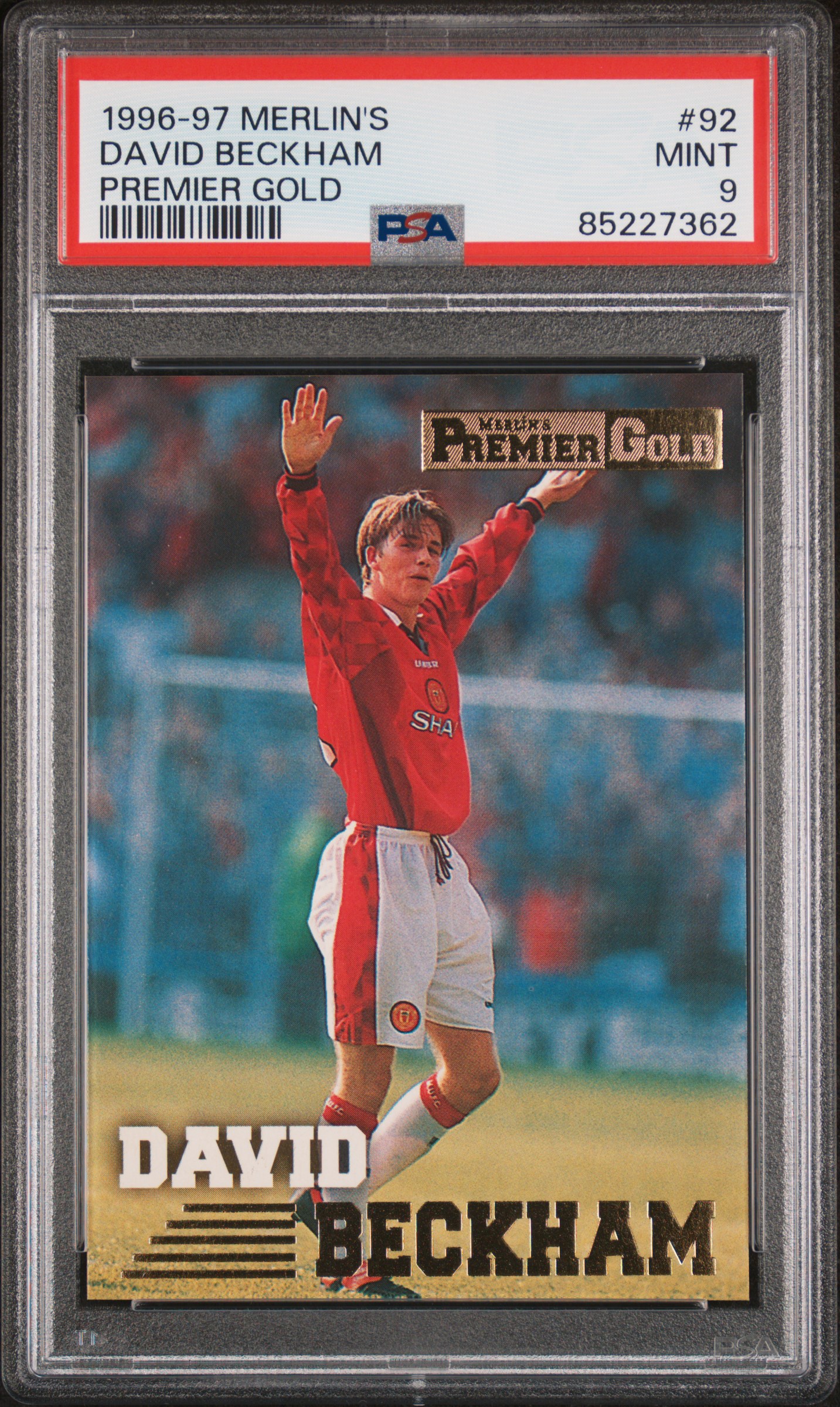 1996 MERLIN'S PREMIER GOLD #92 DAVID BECKHAM PREMIER GOLD