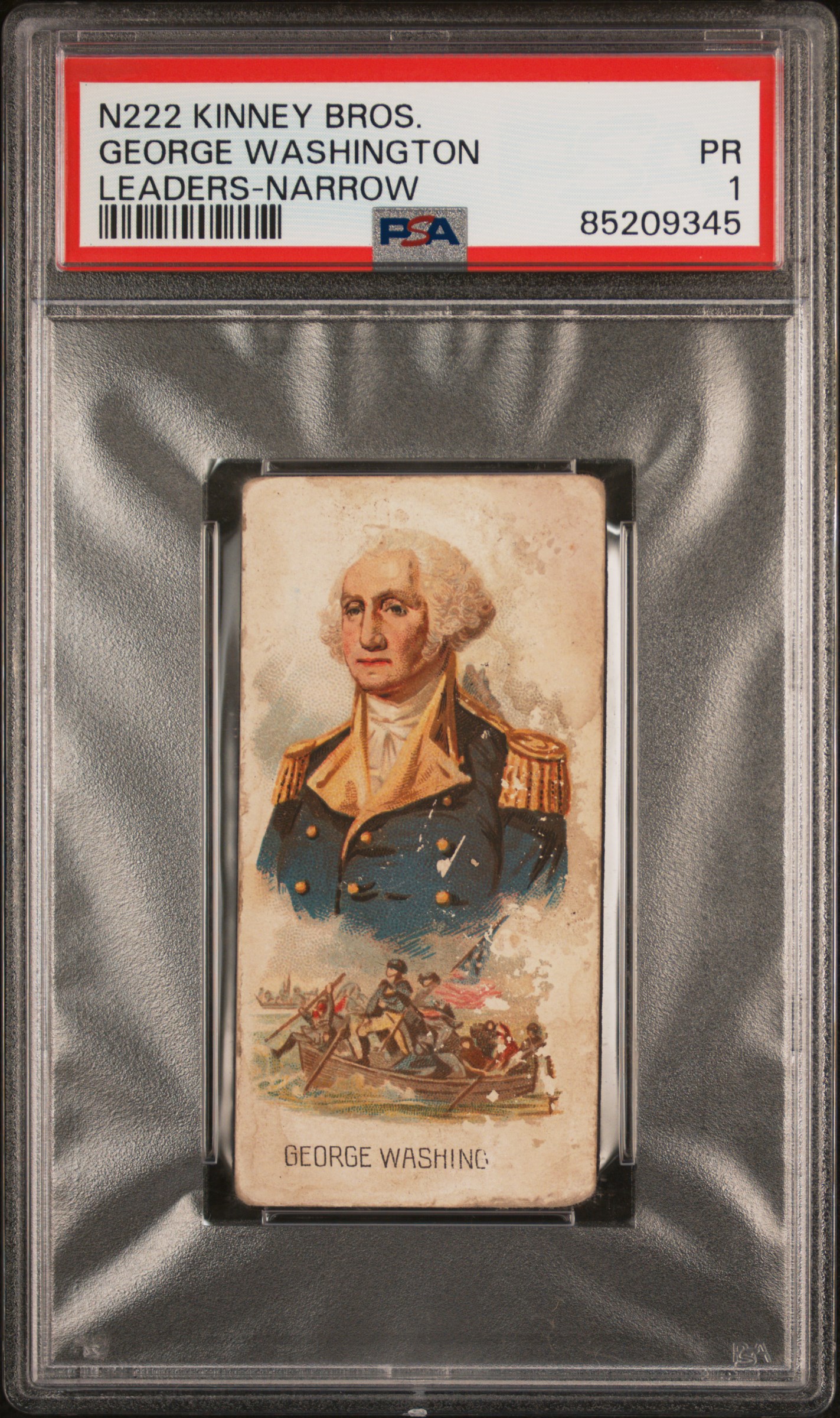 1889 N222 KINNEY BROS. LEADERS GEORGE WASHINGTON LEADERS-NARROW