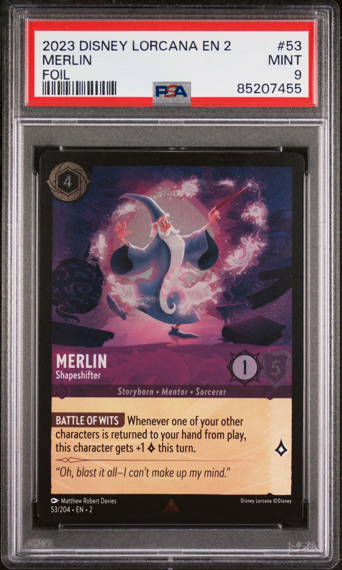 2023 Disney DISNEY LORCANA EN 2-RISE OF THE FLOODBORN FOIL #53 Merlin front