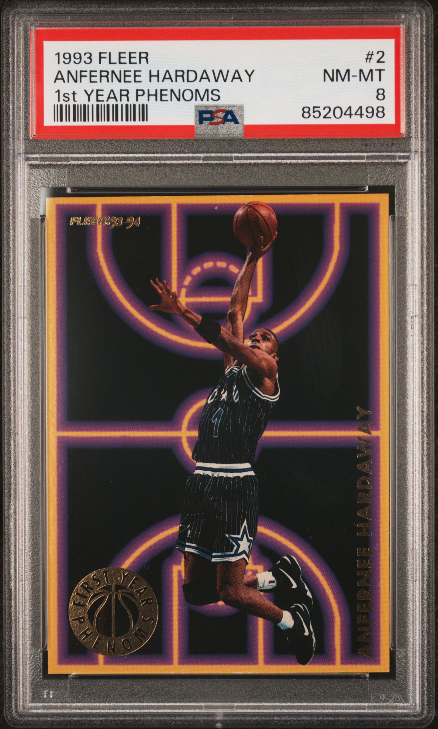 1993 FLEER 1st YEAR PHENOMS #2 ANFERNEE HARDAWAY 1st YEAR PHENOMS