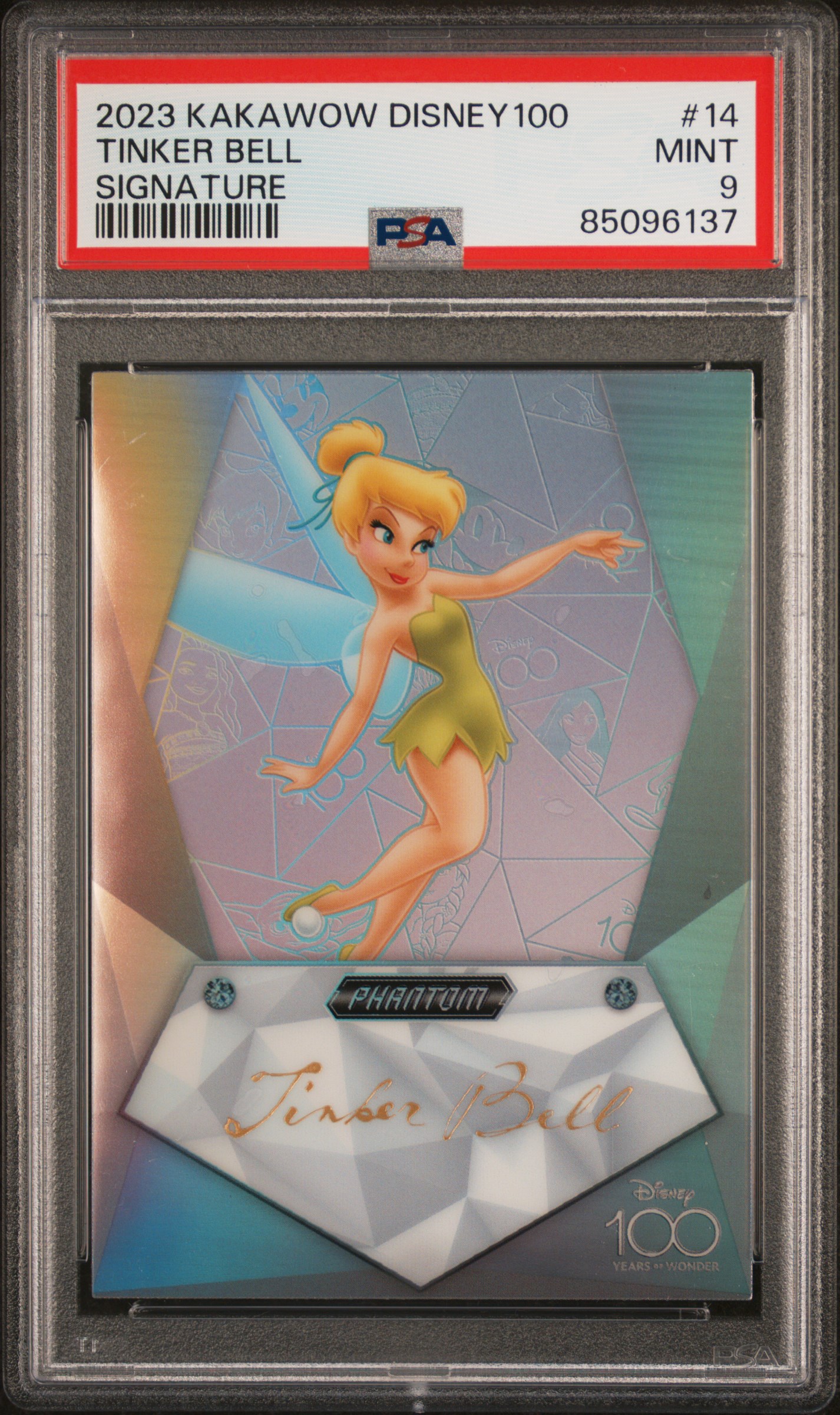 2023 KAKAWOW PHANTOM DISNEY100 WONDROUS CHARACTER SIGNATURE #14 TINKER BELL SIGNATURE