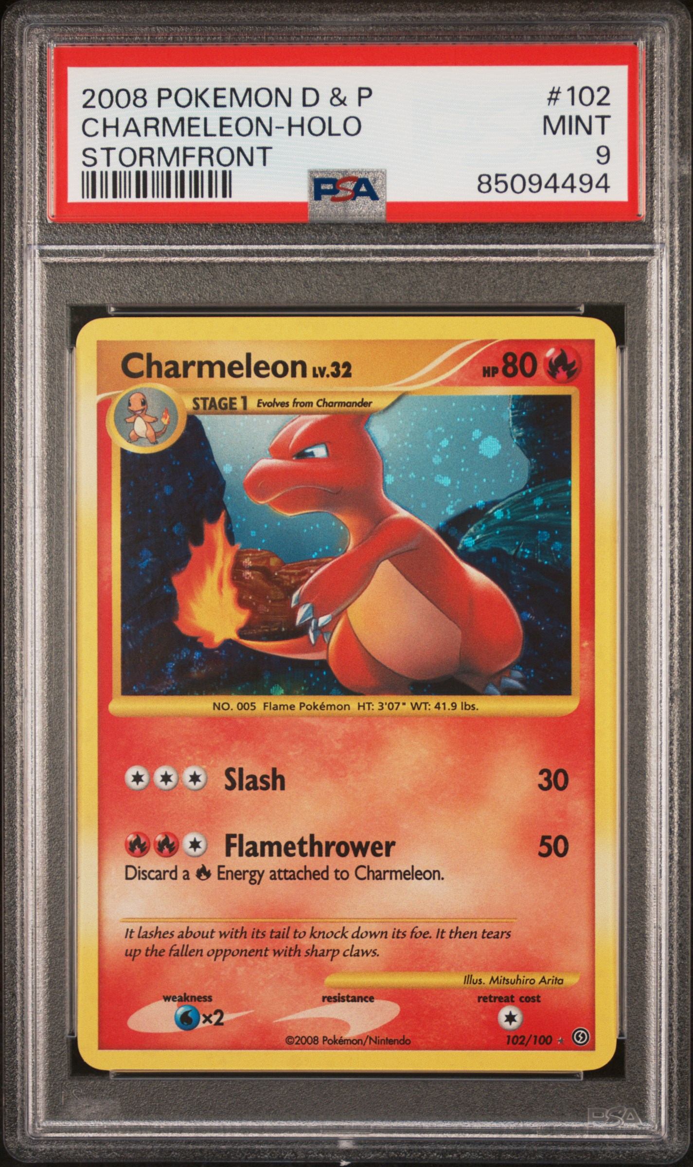 2008 POKEMON DIAMOND & PEARL STORMFRONT #102 CHARMELEON-HOLO STORMFRONT