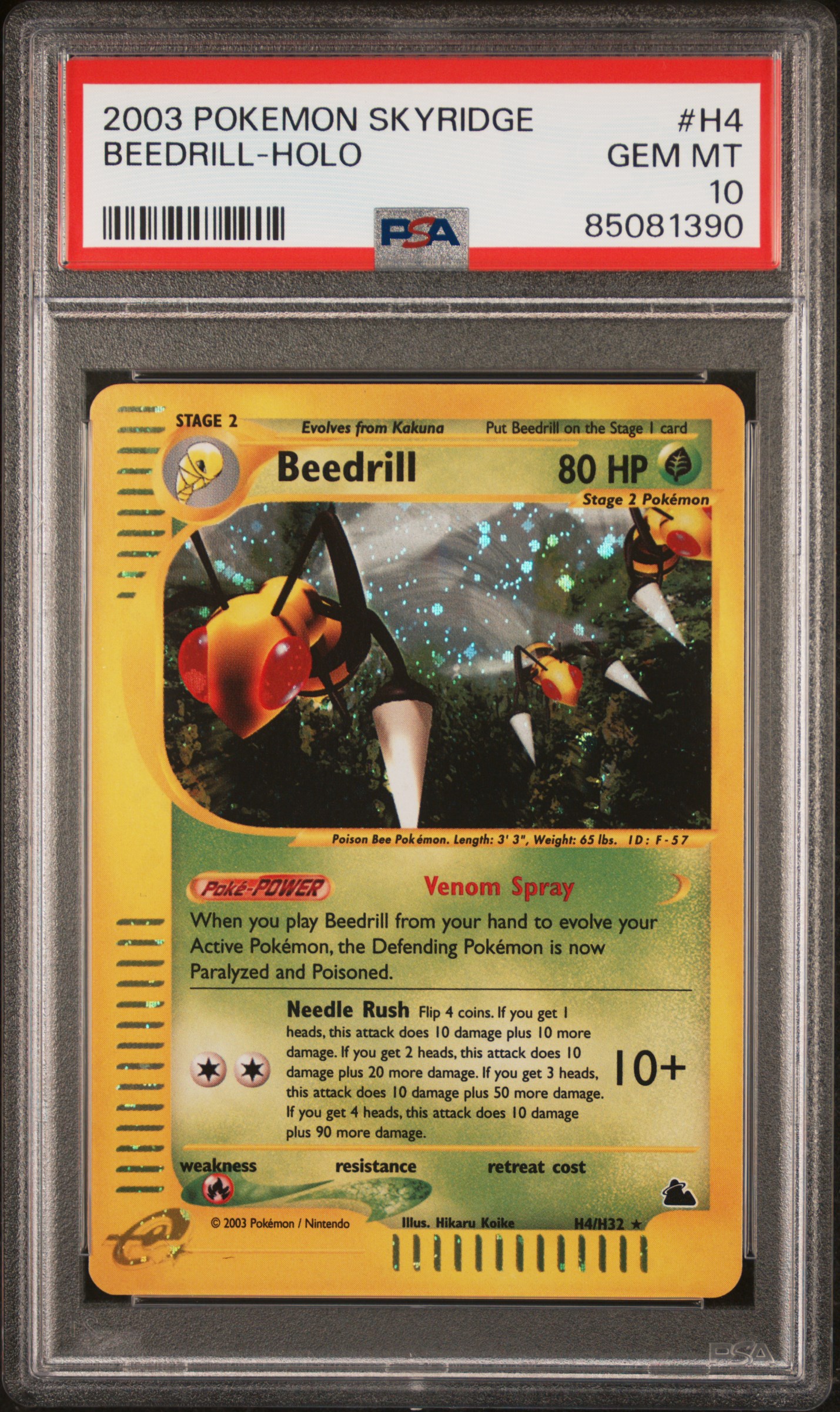 2003 POKEMON SKYRIDGE #H4 BEEDRILL-HOLO