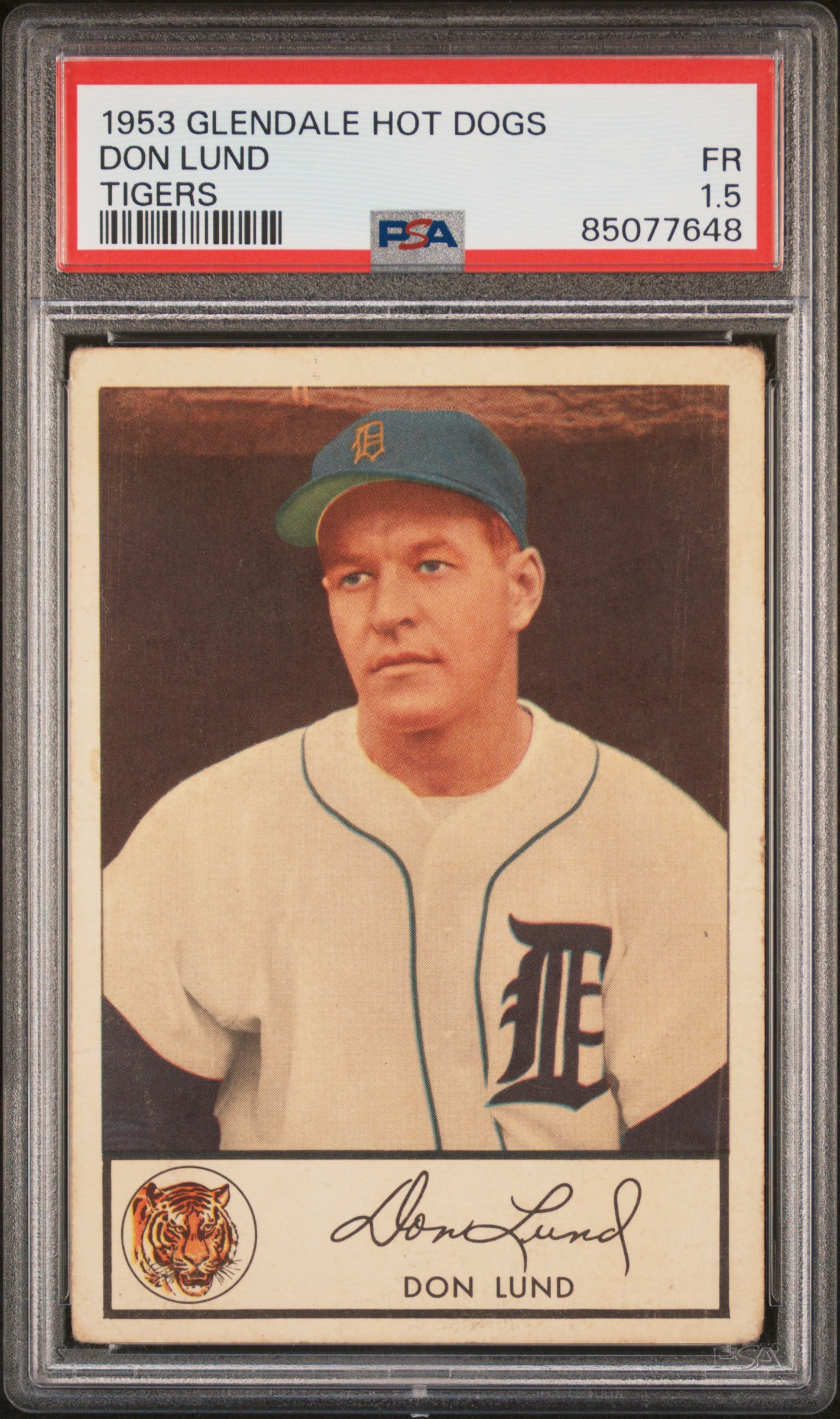 1953 GLENDALE HOT DOGS TIGERS DON LUND TIGERS