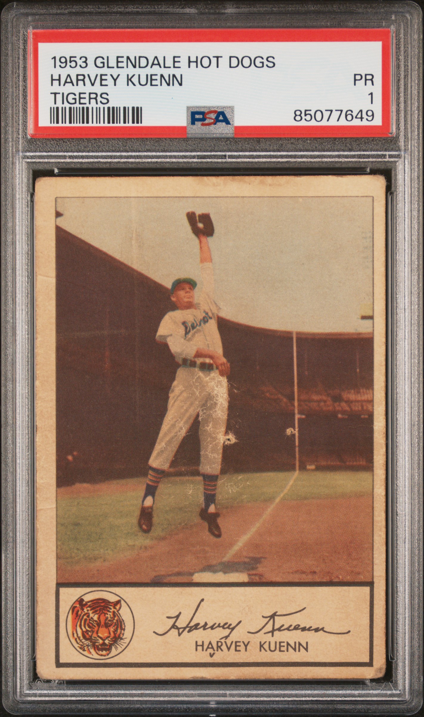 1953 GLENDALE HOT DOGS TIGERS HARVEY KUENN TIGERS