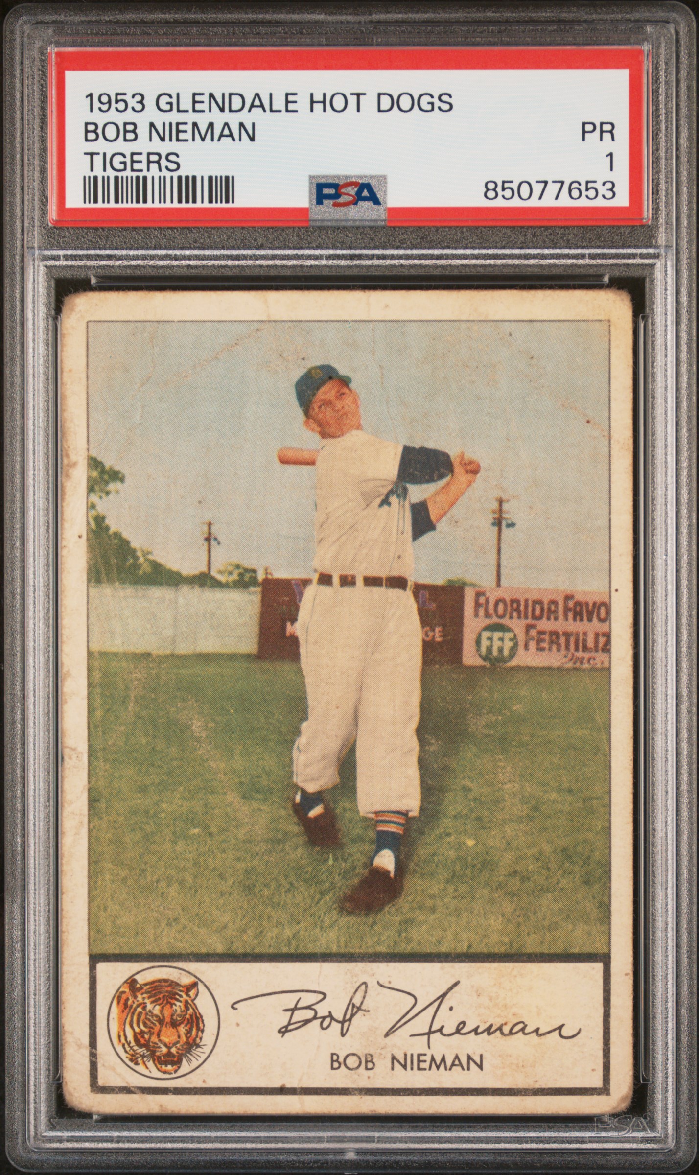 1953 GLENDALE HOT DOGS TIGERS BOB NIEMAN TIGERS