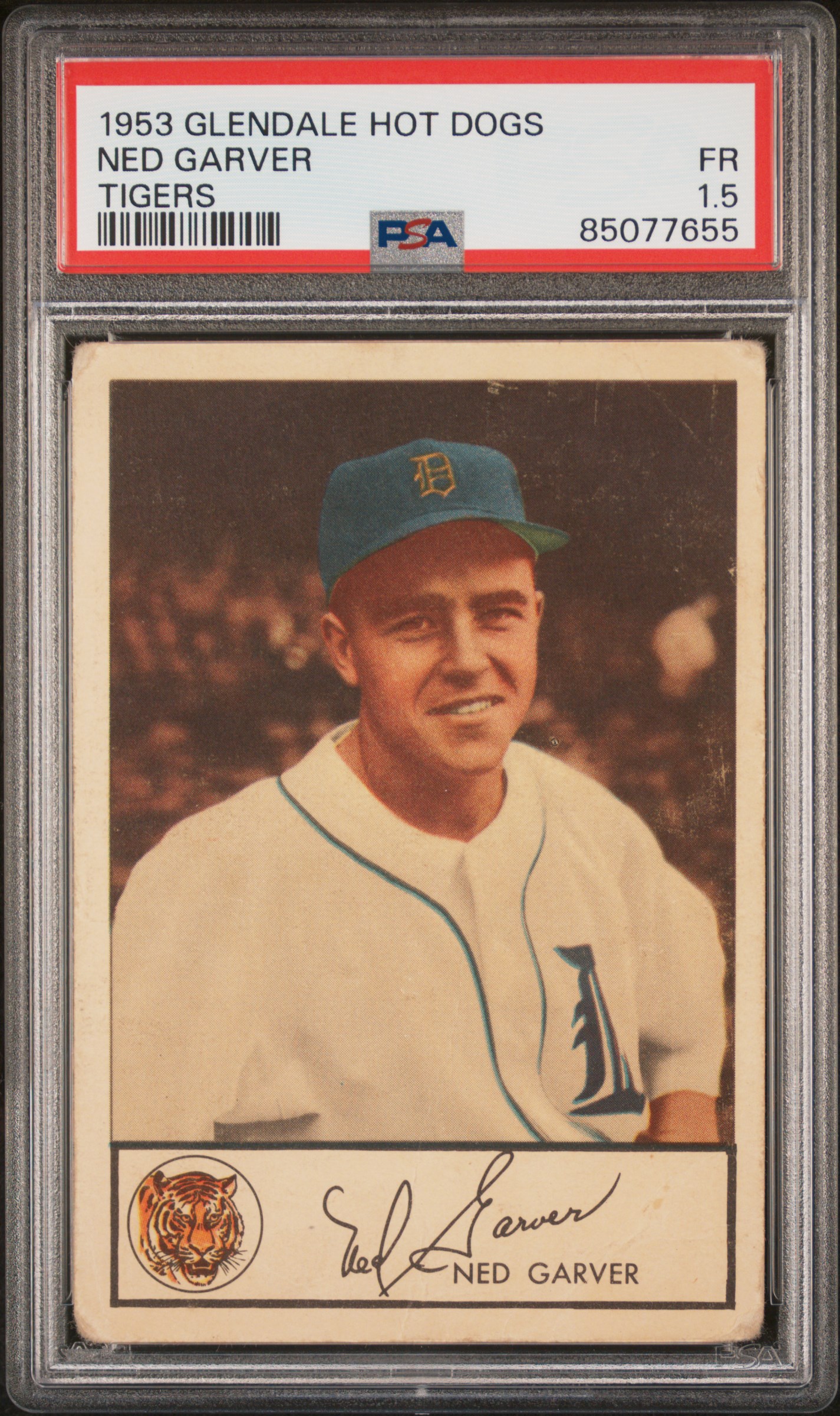 1953 GLENDALE HOT DOGS TIGERS NED GARVER TIGERS