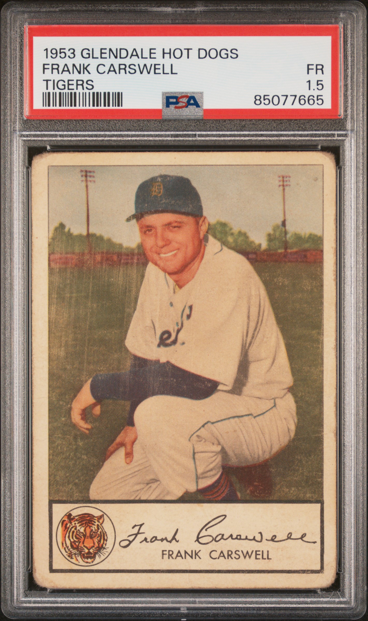 1953 GLENDALE HOT DOGS TIGERS FRANK CARSWELL TIGERS