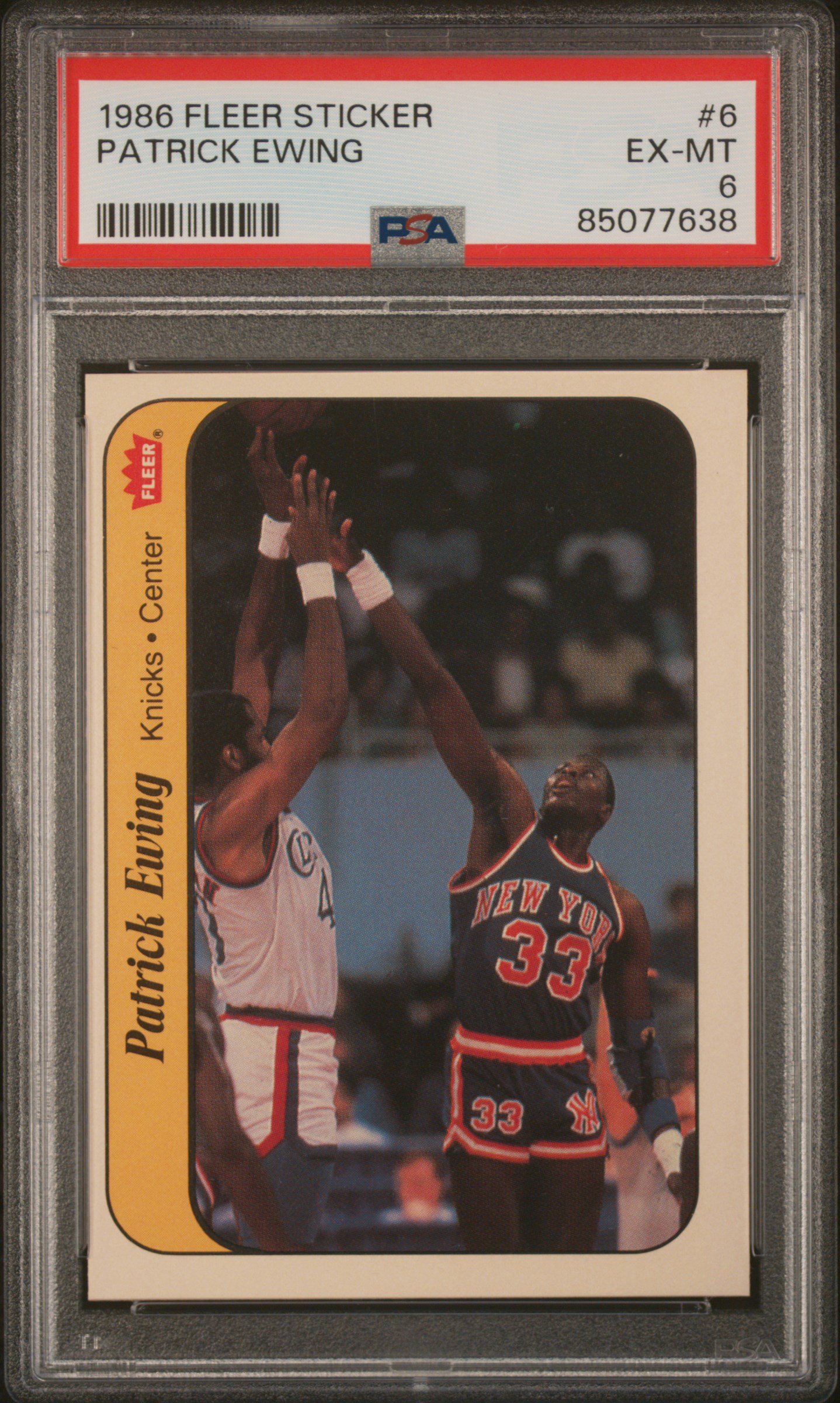 1986 FLEER STICKER #6 PATRICK EWING
