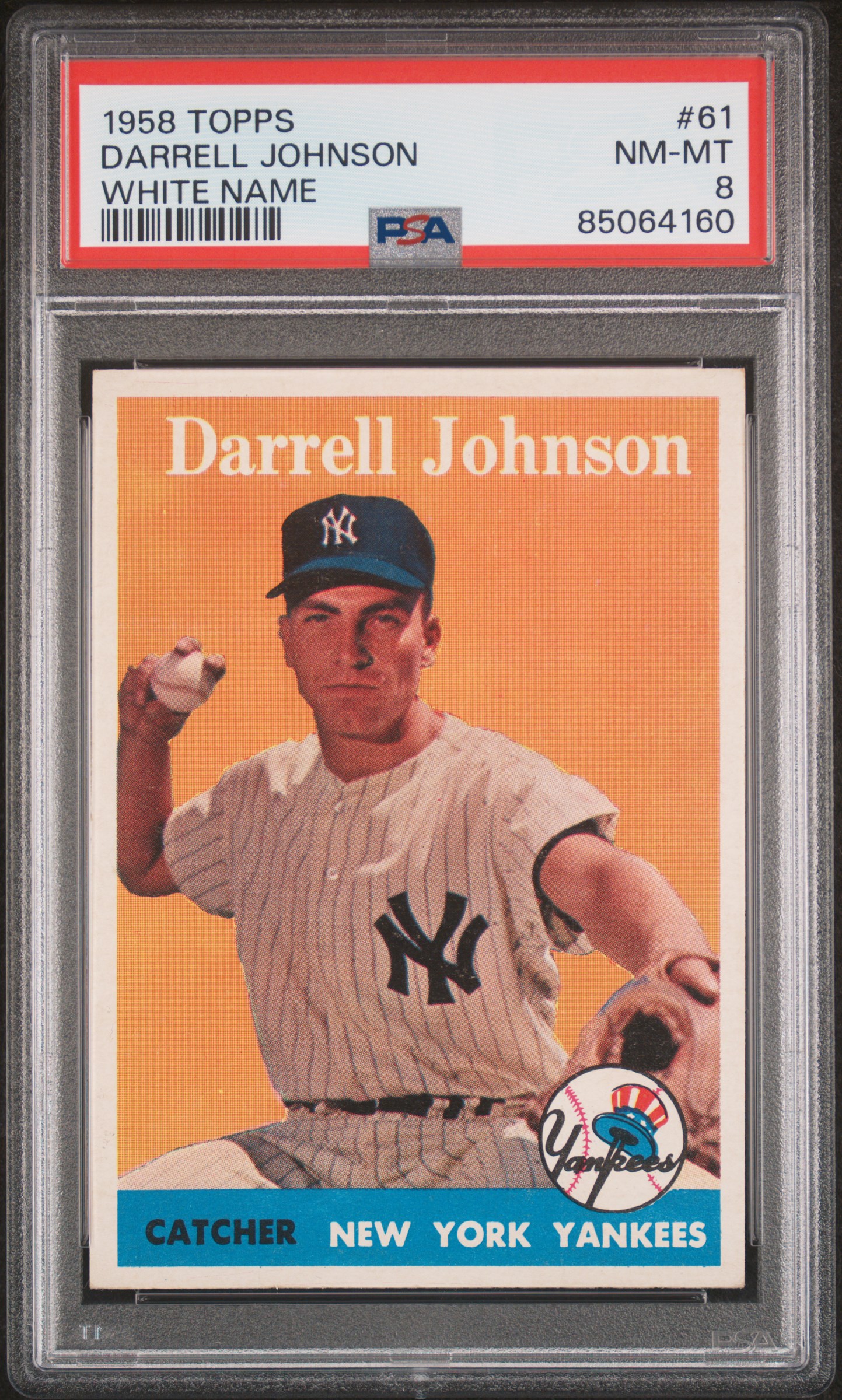 1958 TOPPS #61 DARRELL JOHNSON WHITE NAME