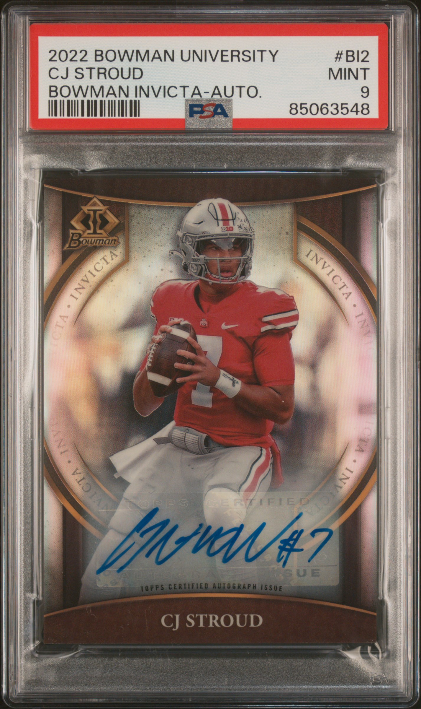 2022 BOWMAN UNIVERSITY BOWMAN INVICTA #BI2 CJ STROUD BOWMAN INVICTA-AUTO.