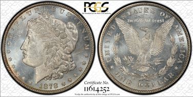 1878 8TF $1 VAM 23, Crazy Lips MS62PL