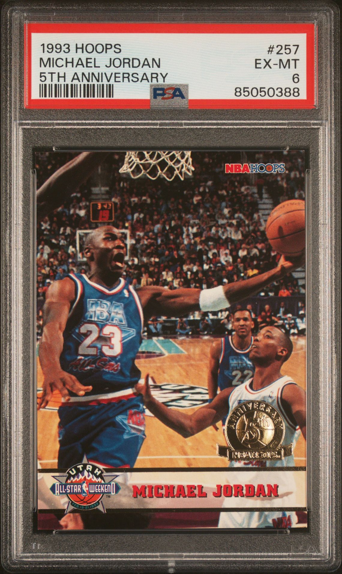1993 Hoops Michael Jordan #257 (5Th Anniversary) Ex-Mt 6 front
