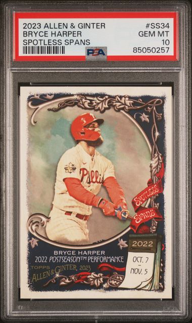 2023 Topps TOPPS ALLEN & GINTER SPOTLESS SPANS #SS34 Bryce Harper front