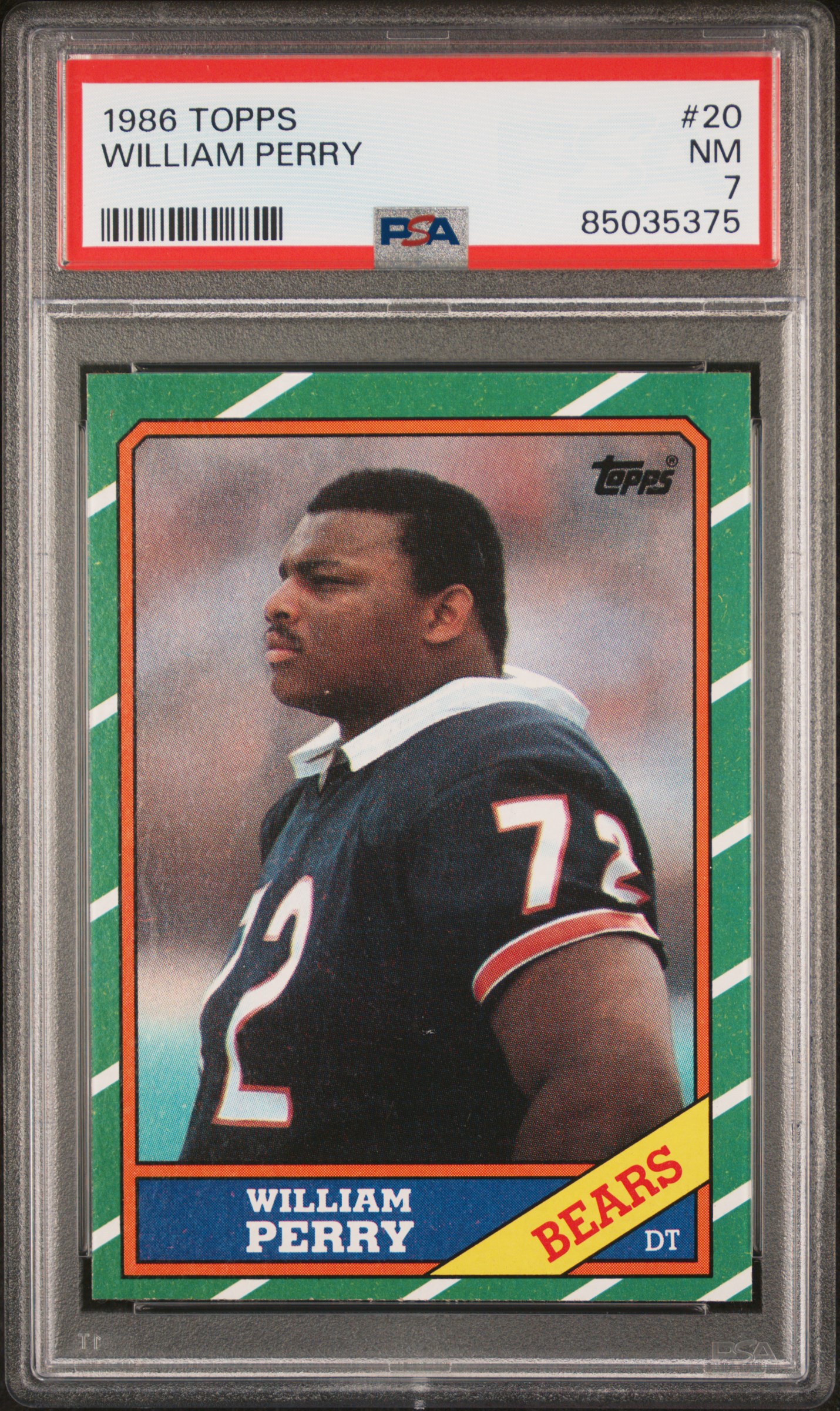 1986 TOPPS #20 WILLIAM PERRY