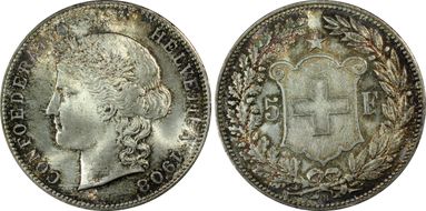 1908 B 5 Fr MS65