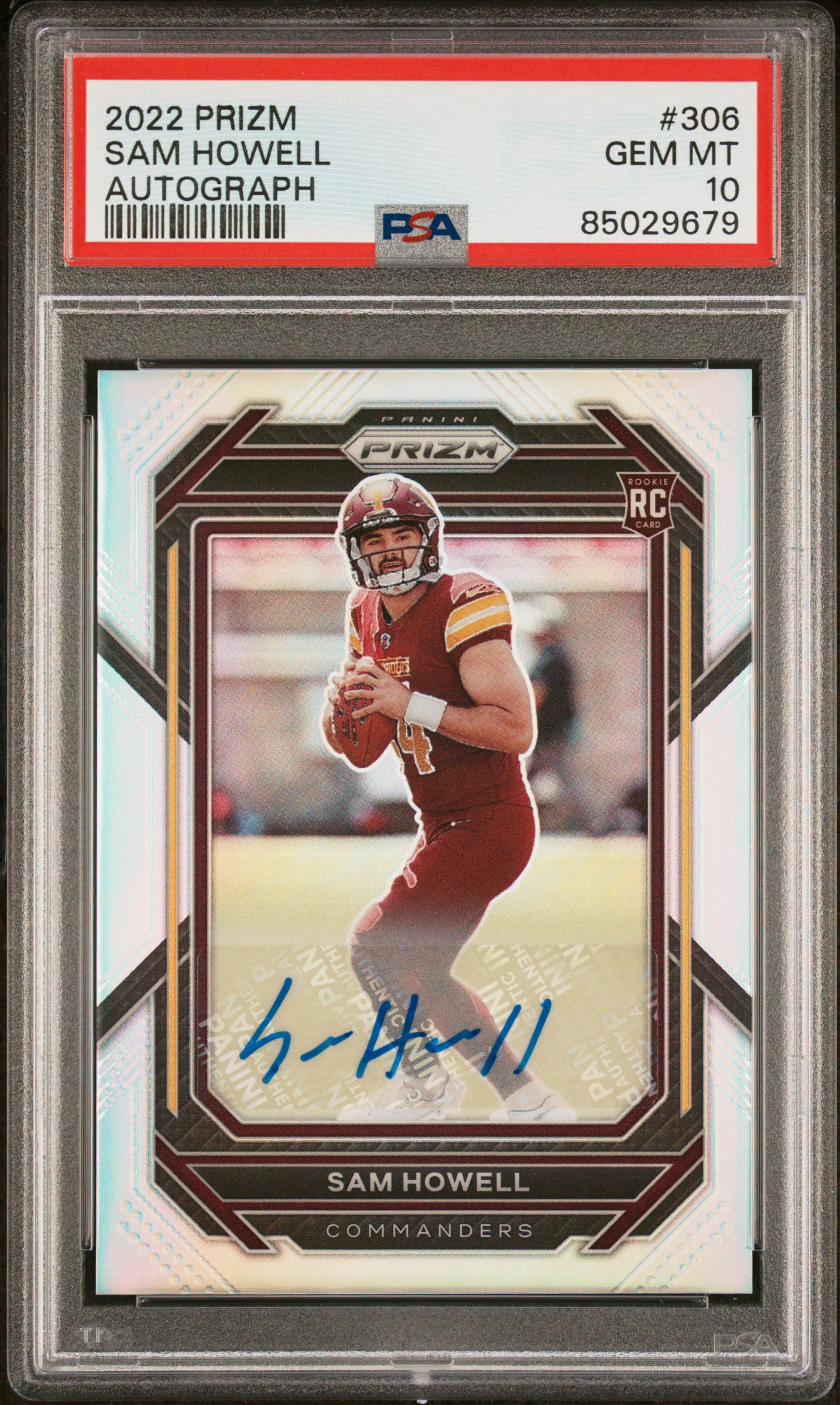 2022 PANINI PRIZM #306 SAM HOWELL AUTOGRAPH