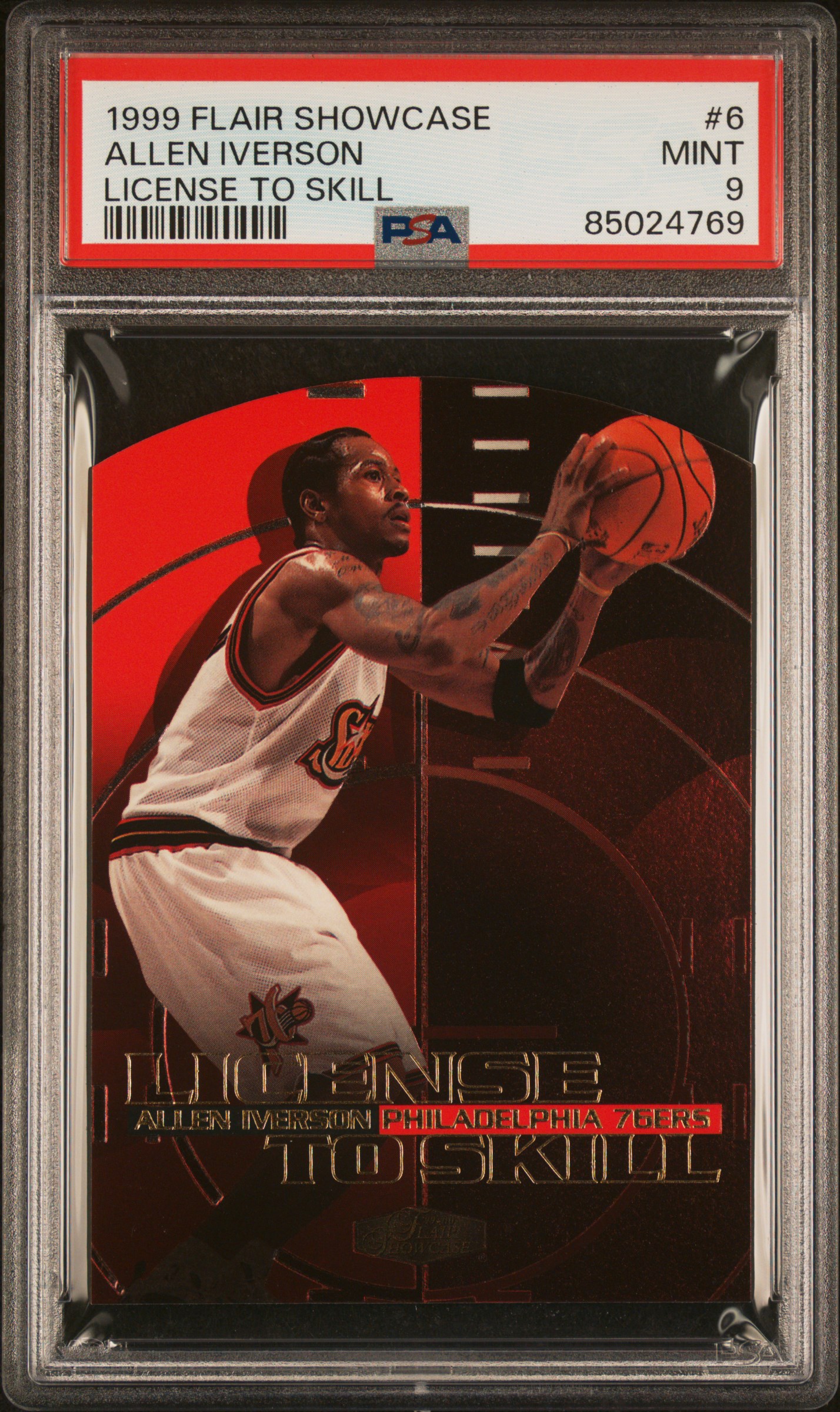 1999 FLAIR SHOWCASE LICENSE 2 SKILL #6 ALLEN IVERSON LICENSE TO SKILL