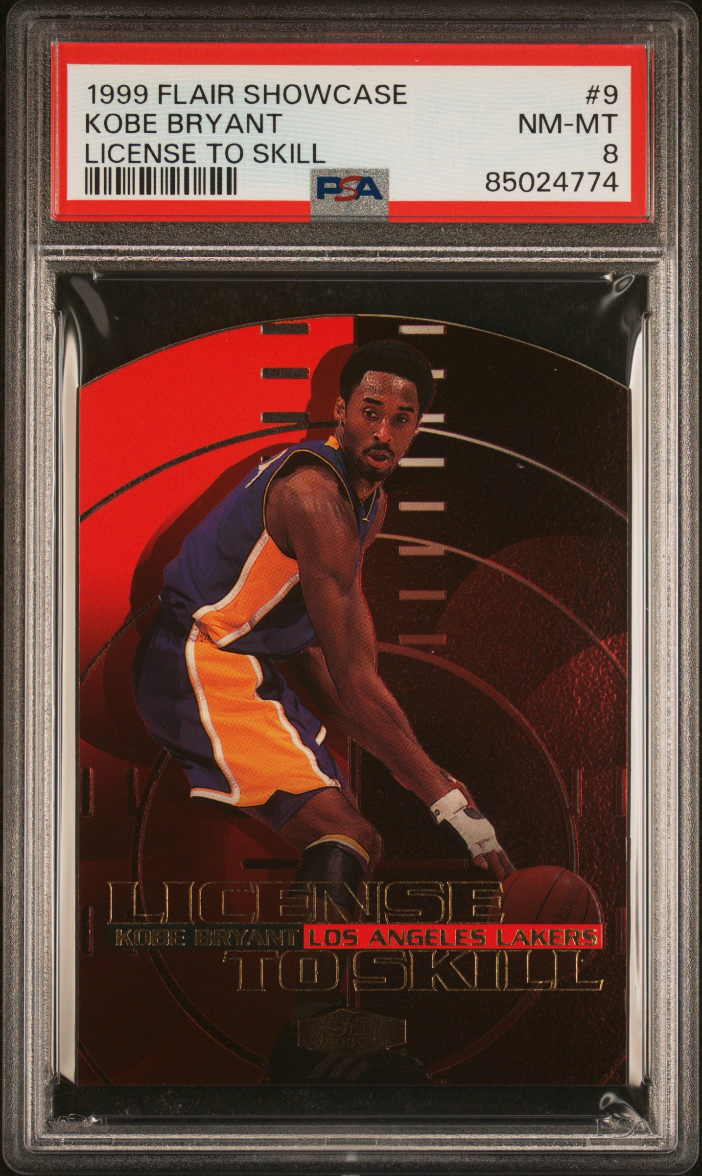 1999 FLAIR SHOWCASE LICENSE 2 SKILL #9 KOBE BRYANT LICENSE TO SKILL